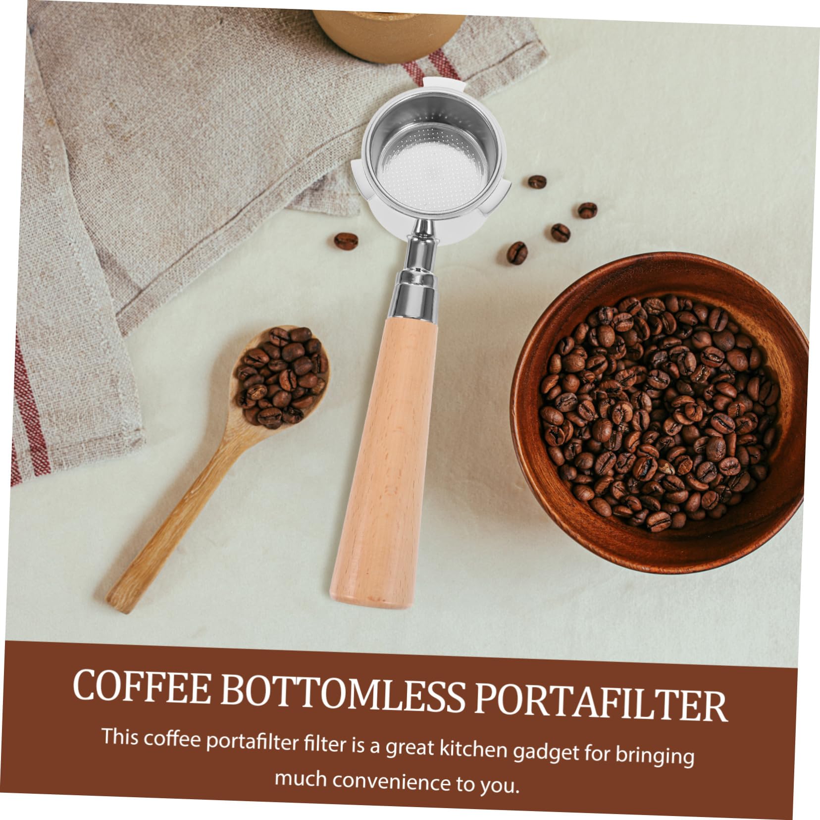 Portafiltro De Reemplazo Con Mango De Madera Portafiltro Sin Presión Para Cafetera Espresso Diseño Reutilizable y De Instalar