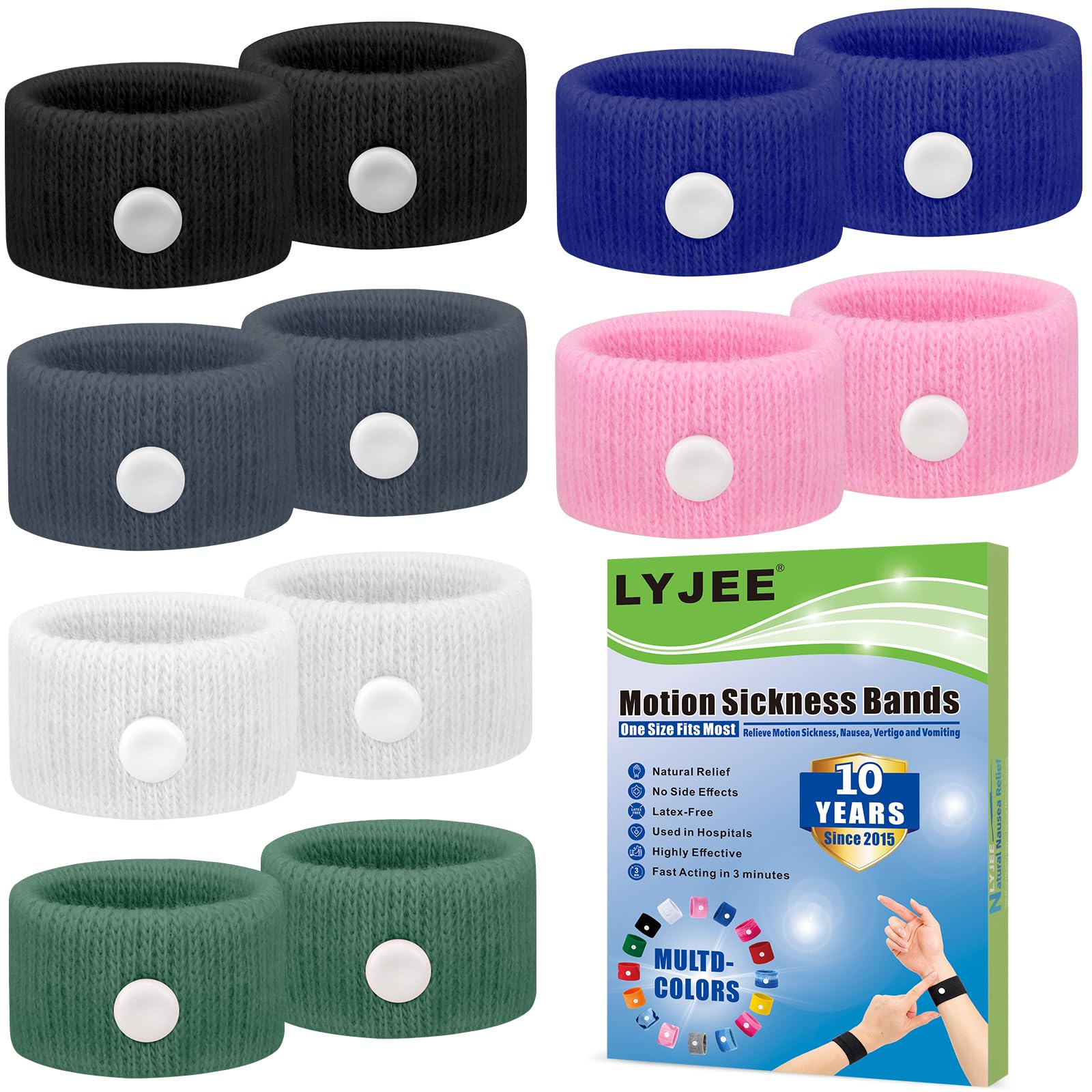 Motion Sickness Bracelets for Adults: Motion Sickness Bands Nausea Relief for Pregnant Women - Natural Acupressure Anti Nausea Wristband Relief for Car Cruise Air Travel Sickness