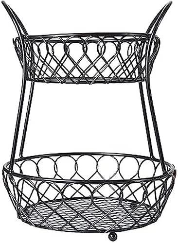 Gourmet Basics by Mikasa Loop and Lattice Wire Basket, Antique