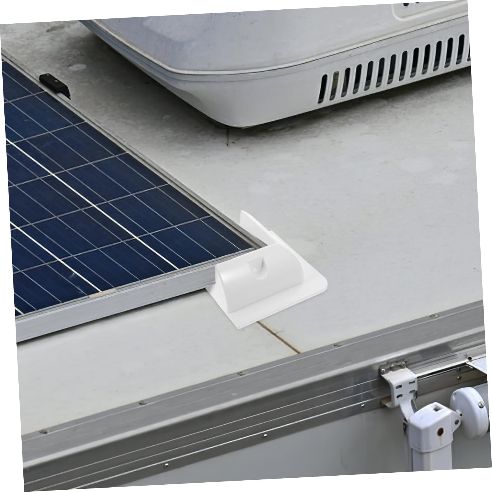 Supporto Necessità e Tetti Fotovoltaici per Camper Pannelli Forare Piani in Abs Bianco senza Protezione per Pannelli Solari, Kit 4 Pezzi per Outdoor