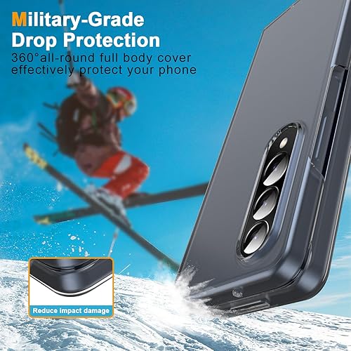 Miniatura 9 de Funda para Galaxy Z Fold 3 5G, ligera, delgada, protección contra caídas, resistente, a prueba de golpes, para Samsung Galaxy Z Fold 3 5G, delgada y