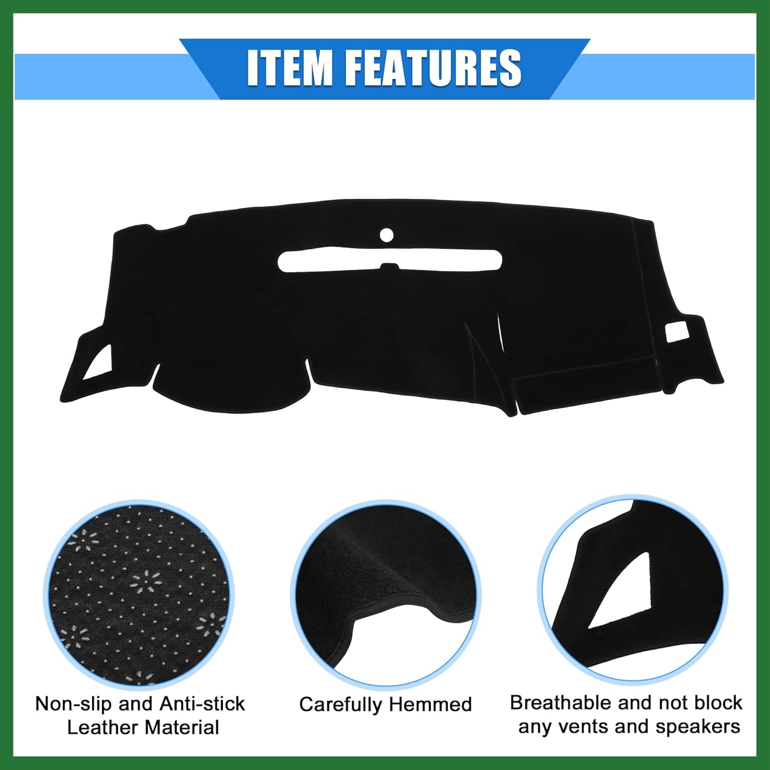 Motoforti Car Dashboard Cover Compatible for Chevrolet Silverado 1500 2007-2013, Protective Polyester Black Center Console Interior Trim Dash Cover Mat Pad Long-Lasting