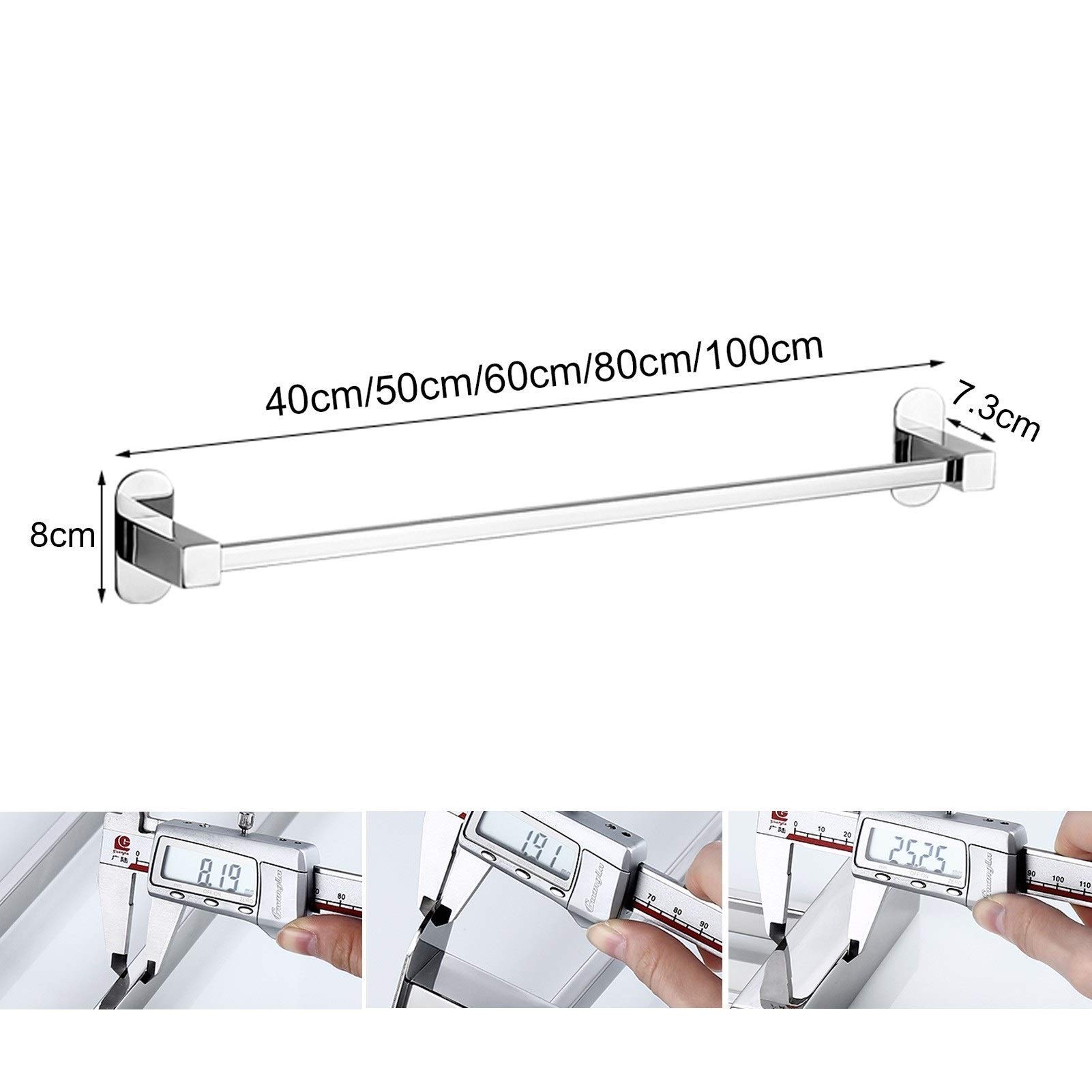 SOVORM Riel de Barra de Toalla montado en la Pared, Barra de Barra de Toalla de Cocina Colgante Sus de Soporte de toallero de baño / 50 cm The New