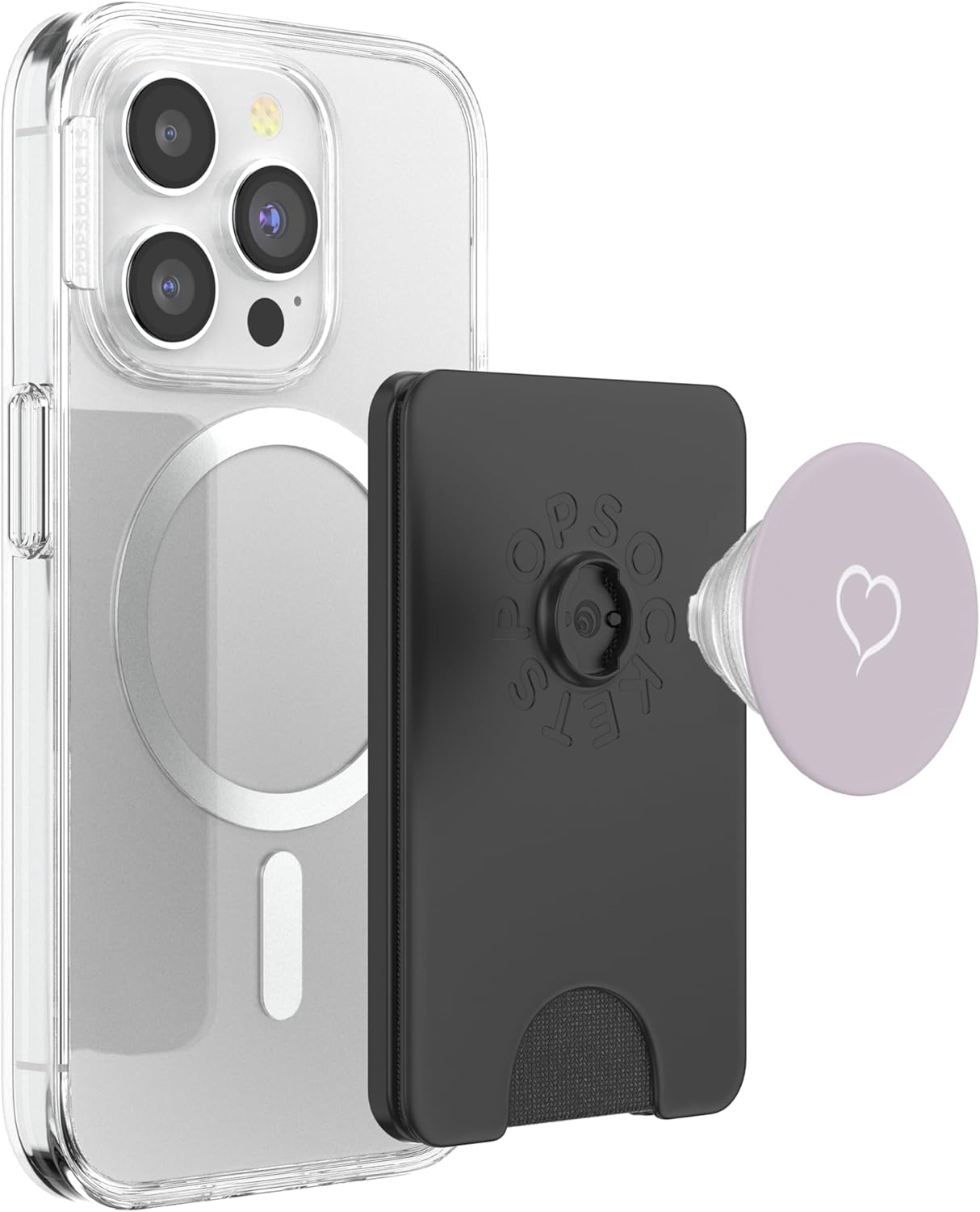 Pastell Purple / Lavender Hand Drawn Heart Minimalist Love PopSockets PopWallet for MagSafe