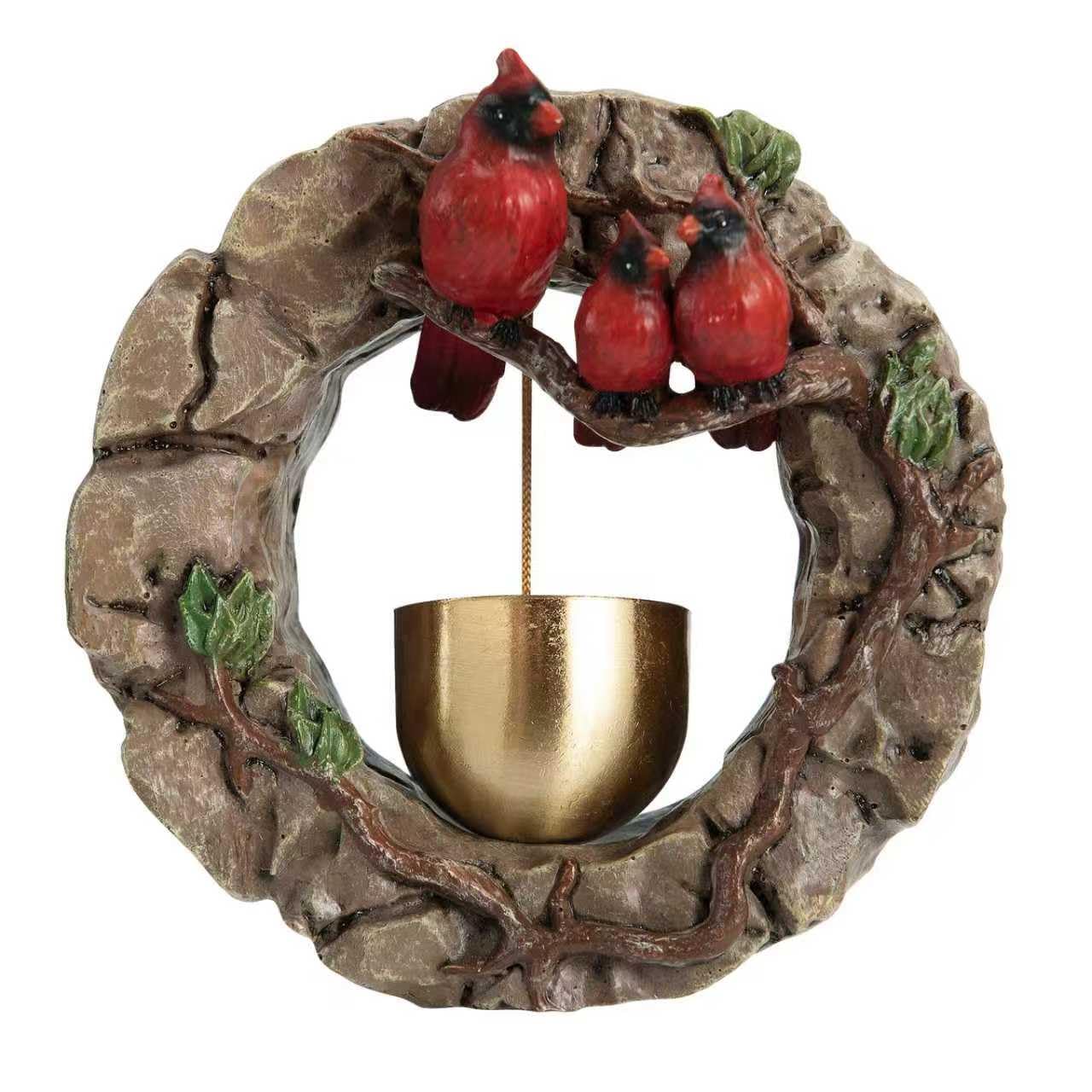Snapklik.com : Resin Cardinal Bell Chime For Door Opening,Magnetic ...