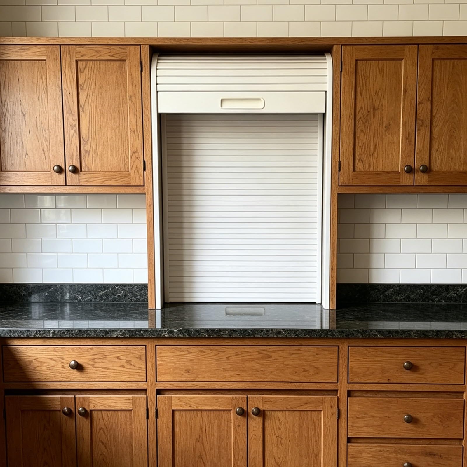 LZMZMQ 40 50 60 70 80 90 Cm Rolling Shutter Door for Kitchen Cabinet, Custom Tambour Sliding Door with Guide Rails & Handle, Manual Rolling Shutter Door(50x100cm/19.7x39.4)