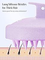 Vista 6 de HEETA Masajeador de cuero cabelludo para el crecimiento del cabello, cepillo de champú de silicona suave para exfoliación, eliminación de caspa