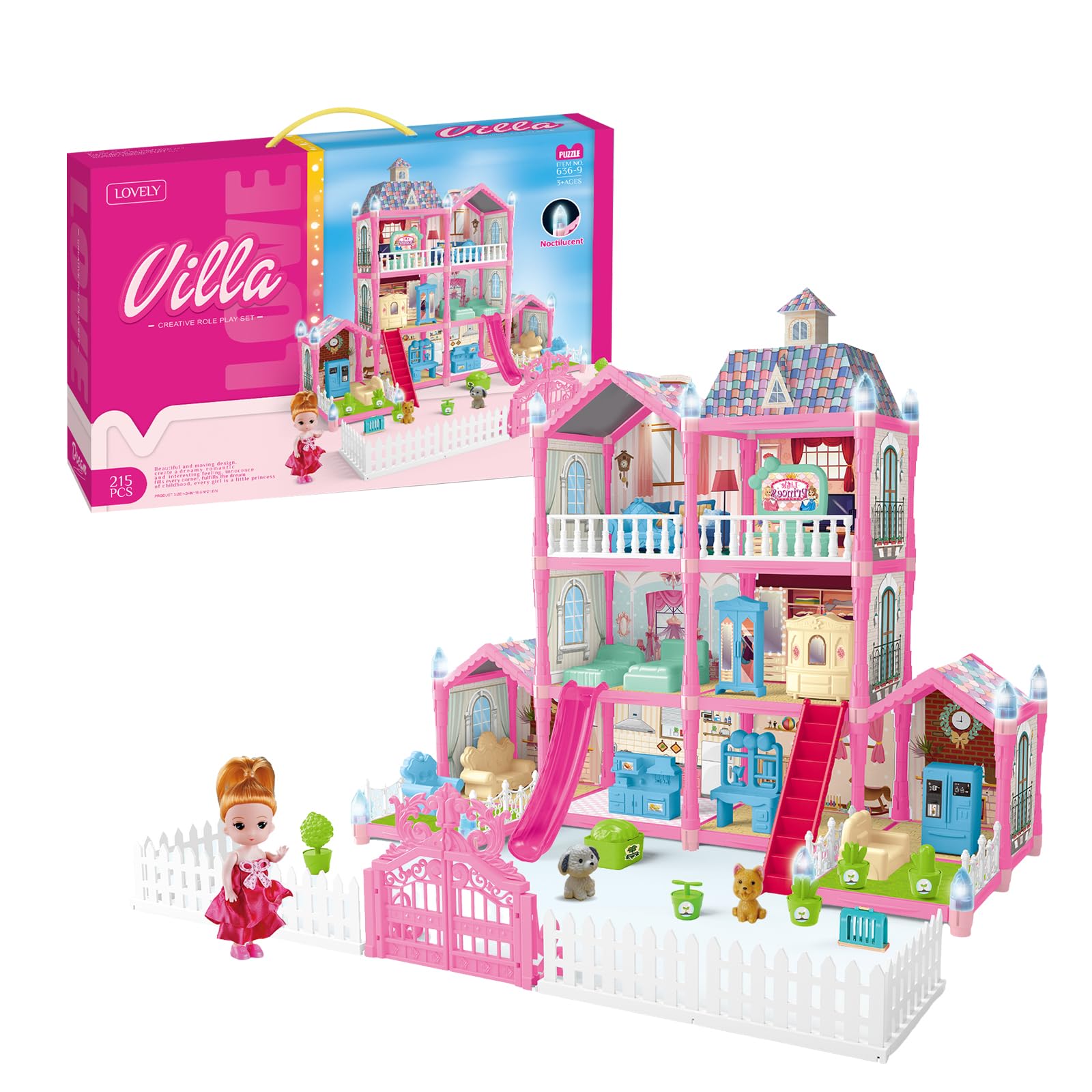 Balakaka Mädchen Schloss Bauspielzeugsets, Rosa Prinzessin Schloss Spielset Kreatives Spielzeug, Friends Schloss Bausteine Spielzeug Geschenke für 6-12 Mädchen