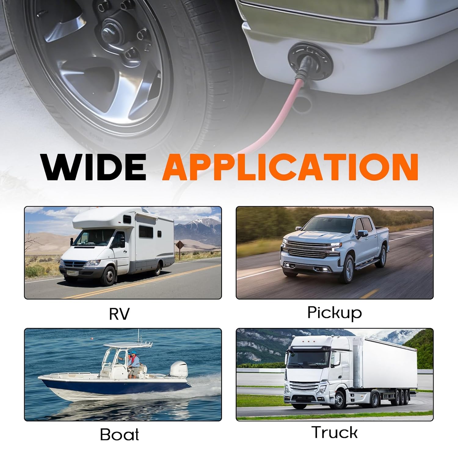 20A 125V RV Shore Power Inlet Plug, 12AWG Heavy-Duty AC Port Plug with 5-in-1 T-Blade Adapter & Extension Cord, Waterproof Outdoor Electrical Outlet Receptacle Box for Trailers Boats