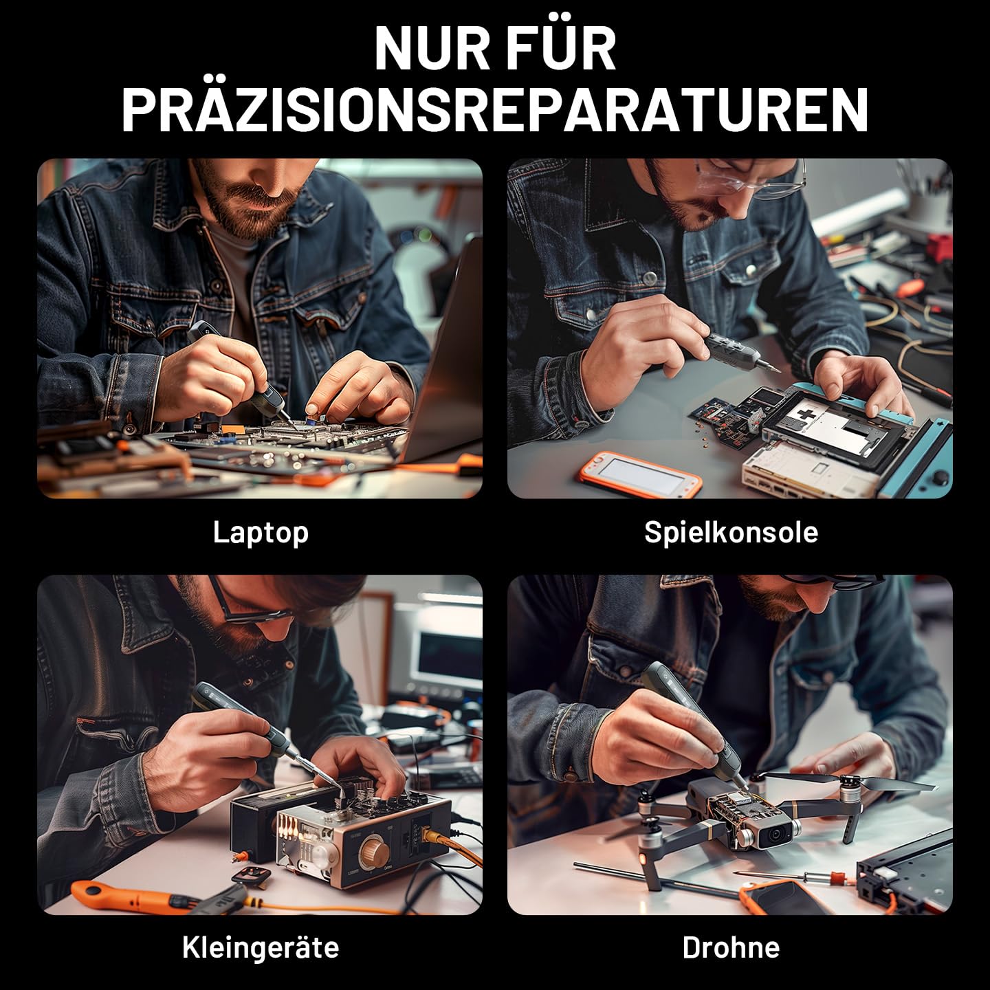 EZARC Elektrischer Schraubendreher, 181-In-1 Schraubendreher Elektrisch Set 3 Gänge Drehmoment, 162 Magnetische CR-V Bits, Mini Electric Screwdriver Wiederaufladbar für Handy, Uhr, Laptop