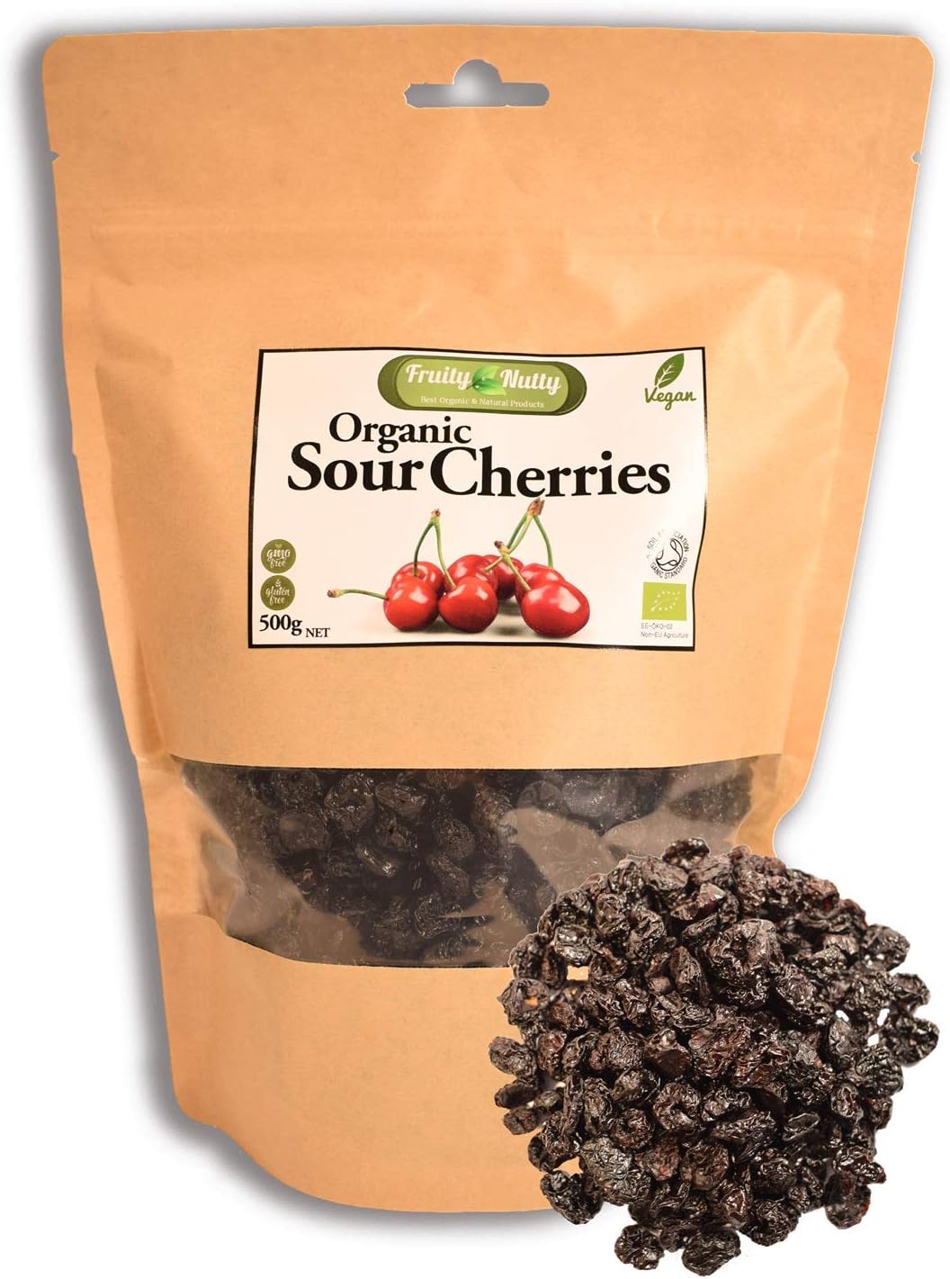 Sour Cherries - 100% Organic Dried Sour Cherries 500g