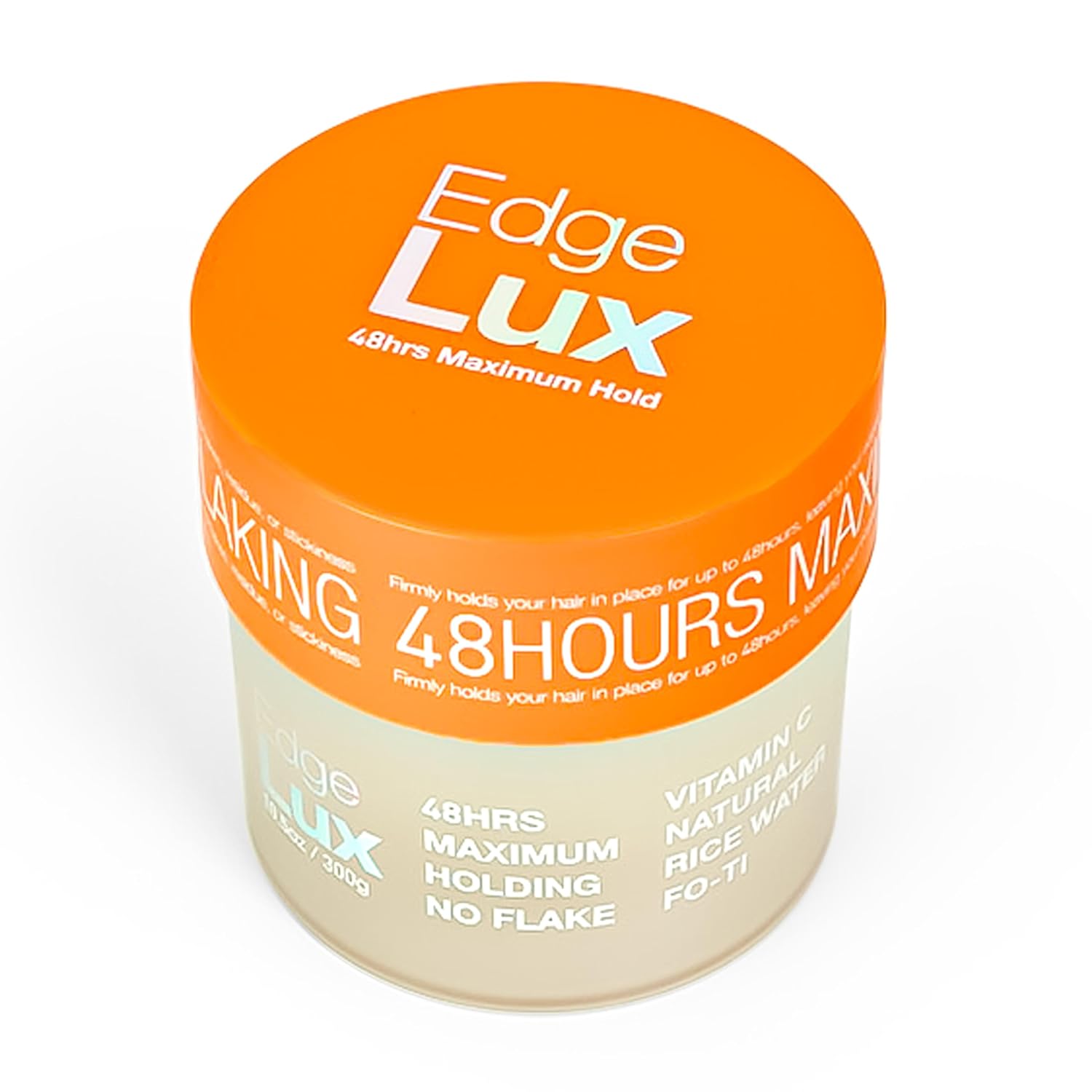 Edge Lux Edge Control Gel with Castor Oil, Keratin, Biotin, and Olive Oil – 48 Hour Maximum Hold, Non-Flaking, Non-Greasy, Scented, Conditioning Styling Gel for All Hair Types