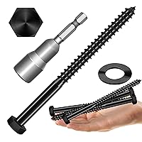 Vista 25 de Mywish (8 juegos) pernos de retraso de cabeza hexagonal de 1/2 x 3 pulgadas, tornillos de retraso resistentes con arandelas, pernos de acero