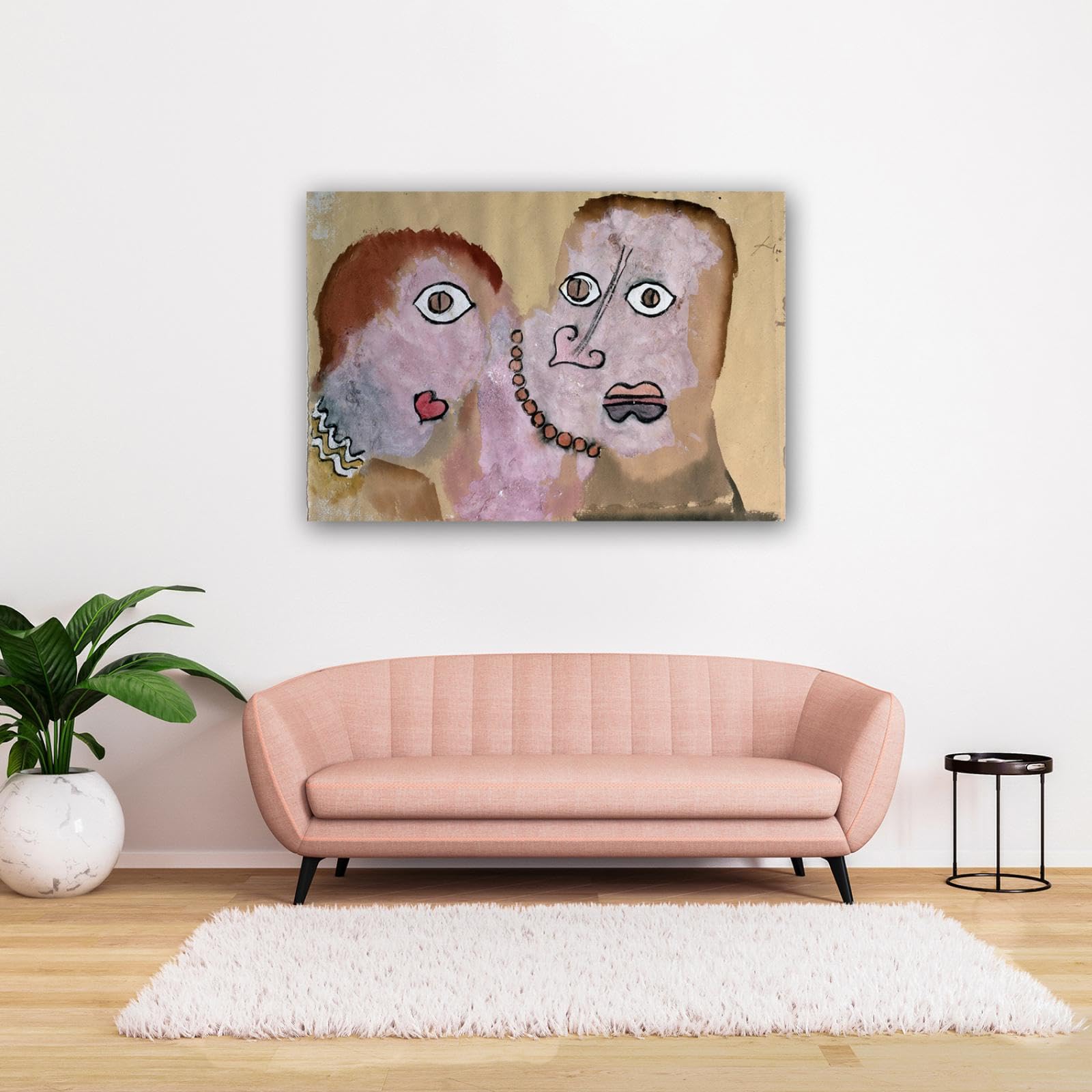 Stampa su tela famosa "La collana" - immagine su tela - Riproduzioni di dipinti astratti - Quadro da parete su tela per decorazione ufficio 50 x 70 cm / 19.6x27.5in cornice interna
