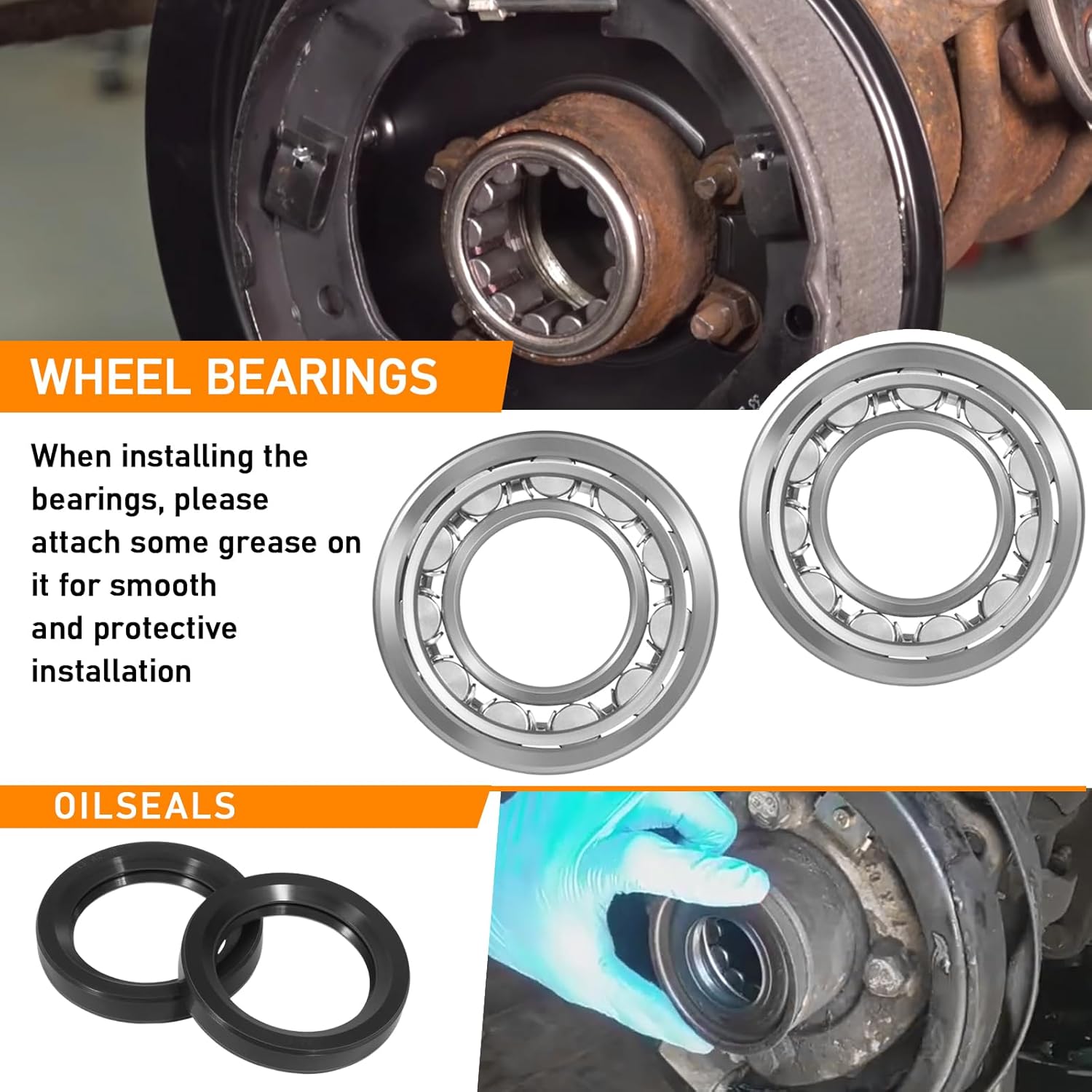 Rear Axle Bearing Kit Seals Gaskets Axle Seals Kit for Vw Type 1 Bug Karmann GHIA, for Volkswagen Type 3 Squareback Fastback Notchback Beetle IRS Axles 1968-1979