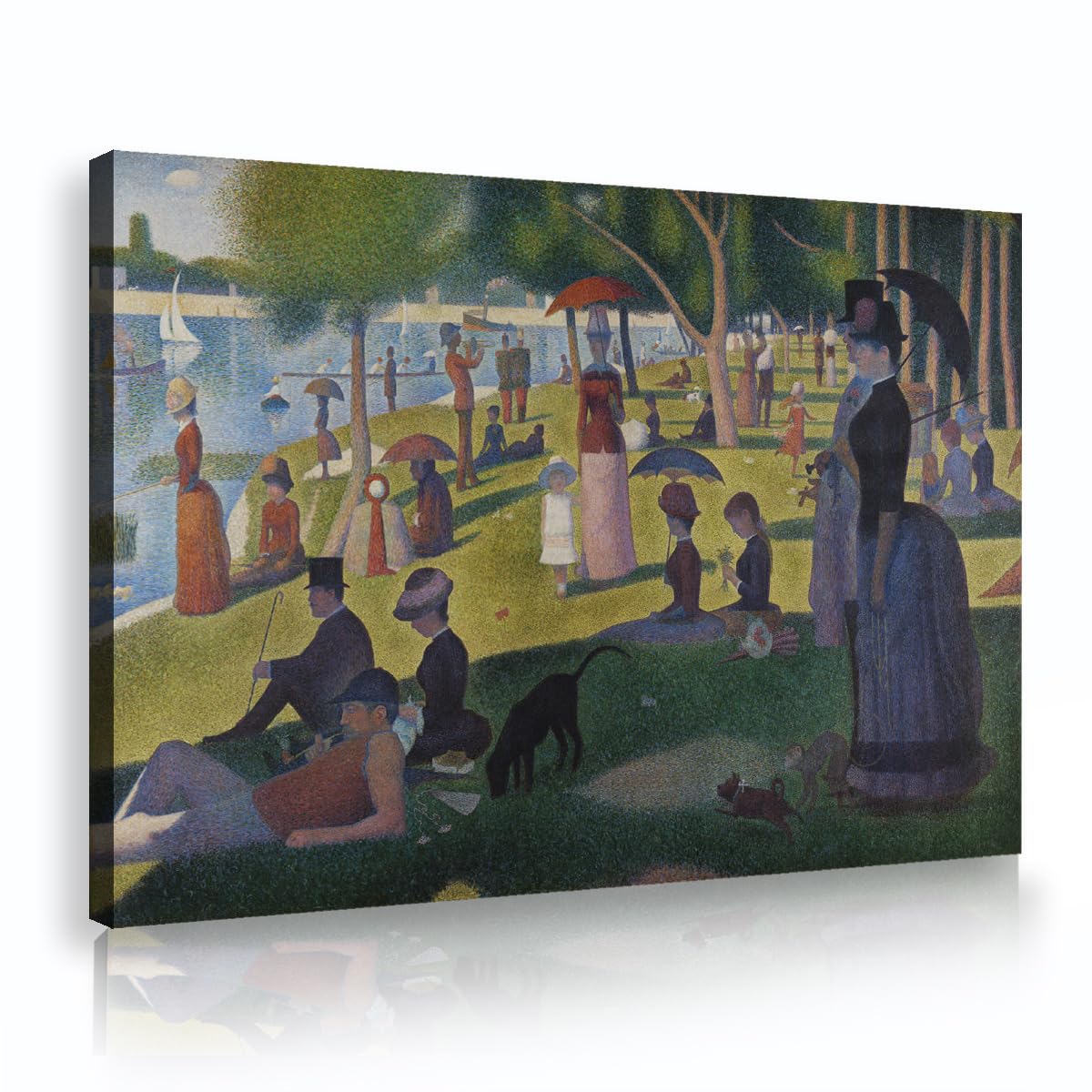 CHERHERART Obraz ścienny na płótnie Niedzielne popołudnie na wyspie La Grande Obraz Jatte wydruki do domu Jadalnia Sypialnia Studio 40 x 60 cm