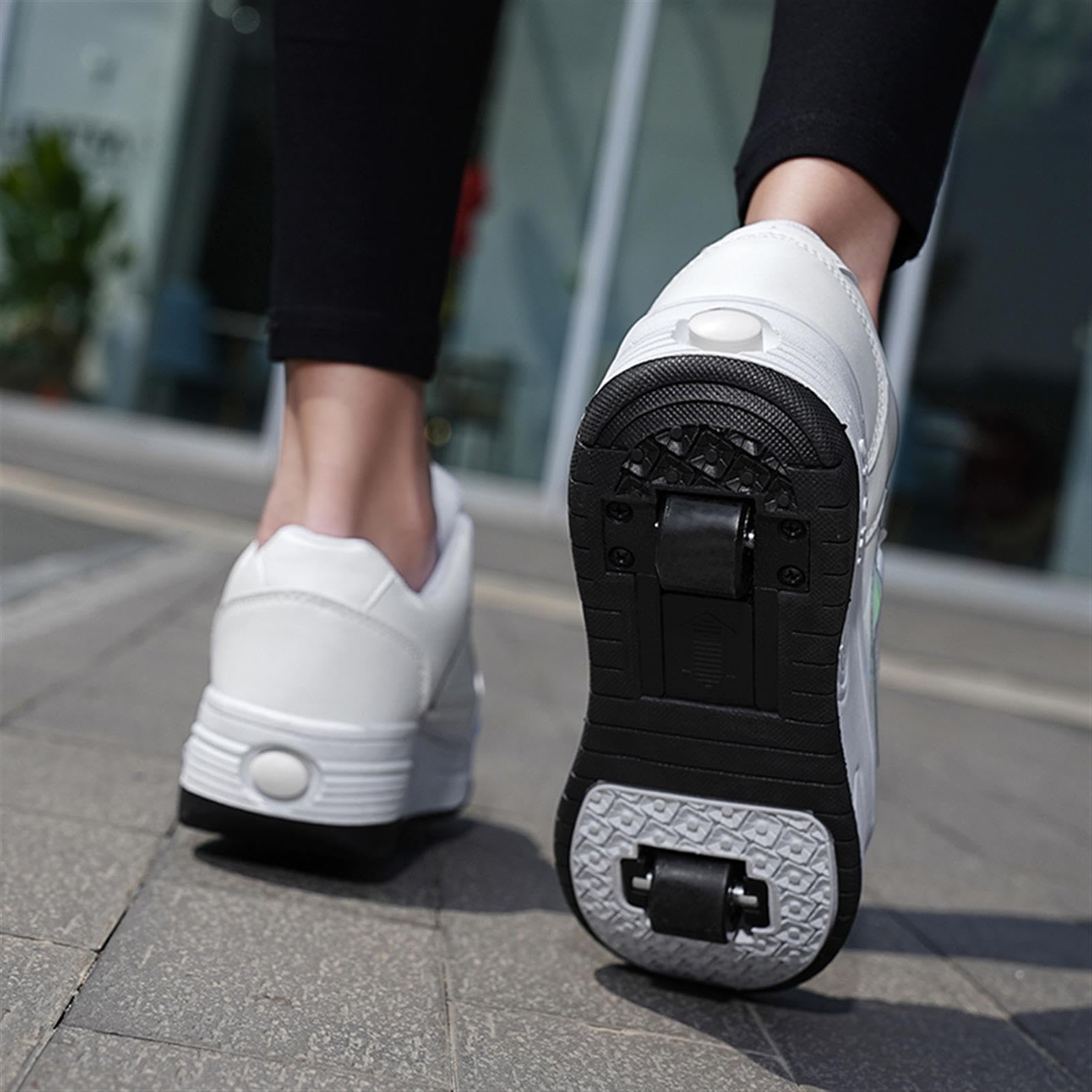 Scarpe da Skateboard Bambino Sneakers con Rotelle Bambina e Ragazzi Scarpe con Ruote Tecniche a Scomparsa Scarpe Sportive Ginnastica da Pattini
