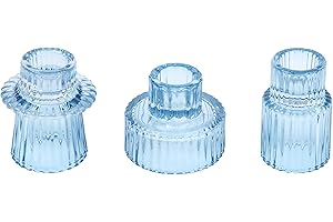 Blue Glass Candle Holder - Premium Quality for Table Centerpieces, Wedding Decor, and Dinner Parties