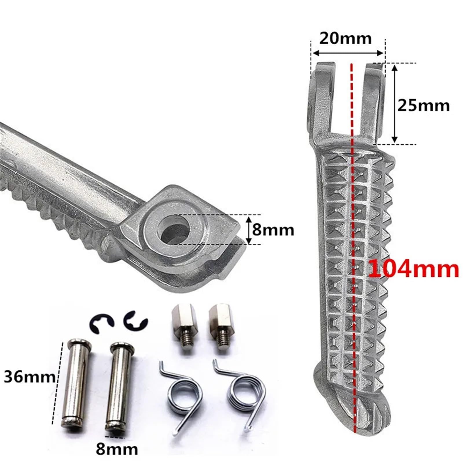 Repose-pieds avant/arrière pour YAMAHA R1 R6 FZ6 XJ6 FZ8 FZ1(Black Rear)