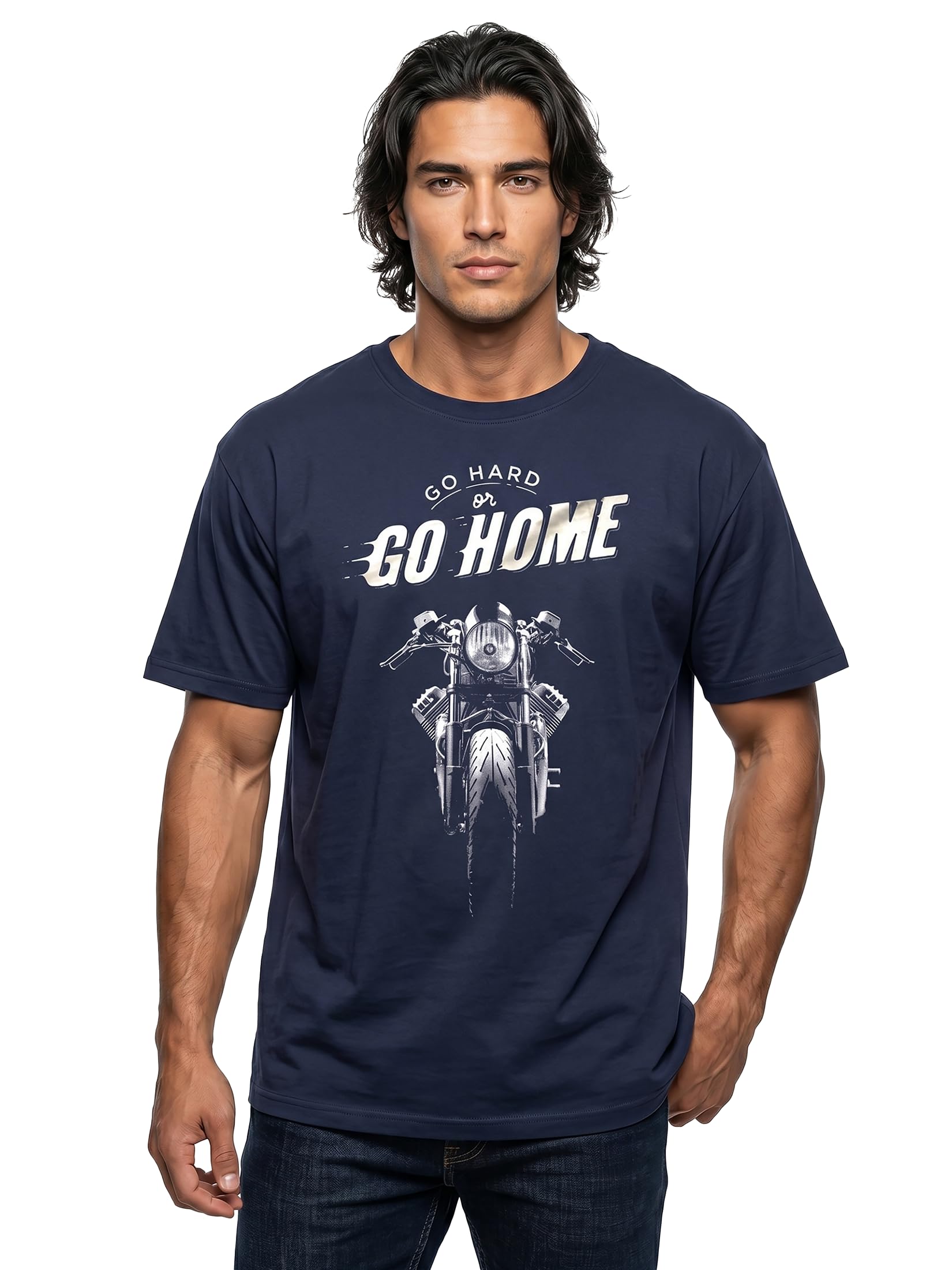 Makaya Cafe Racer Moto - T-Shirt Homme Manches Courtes