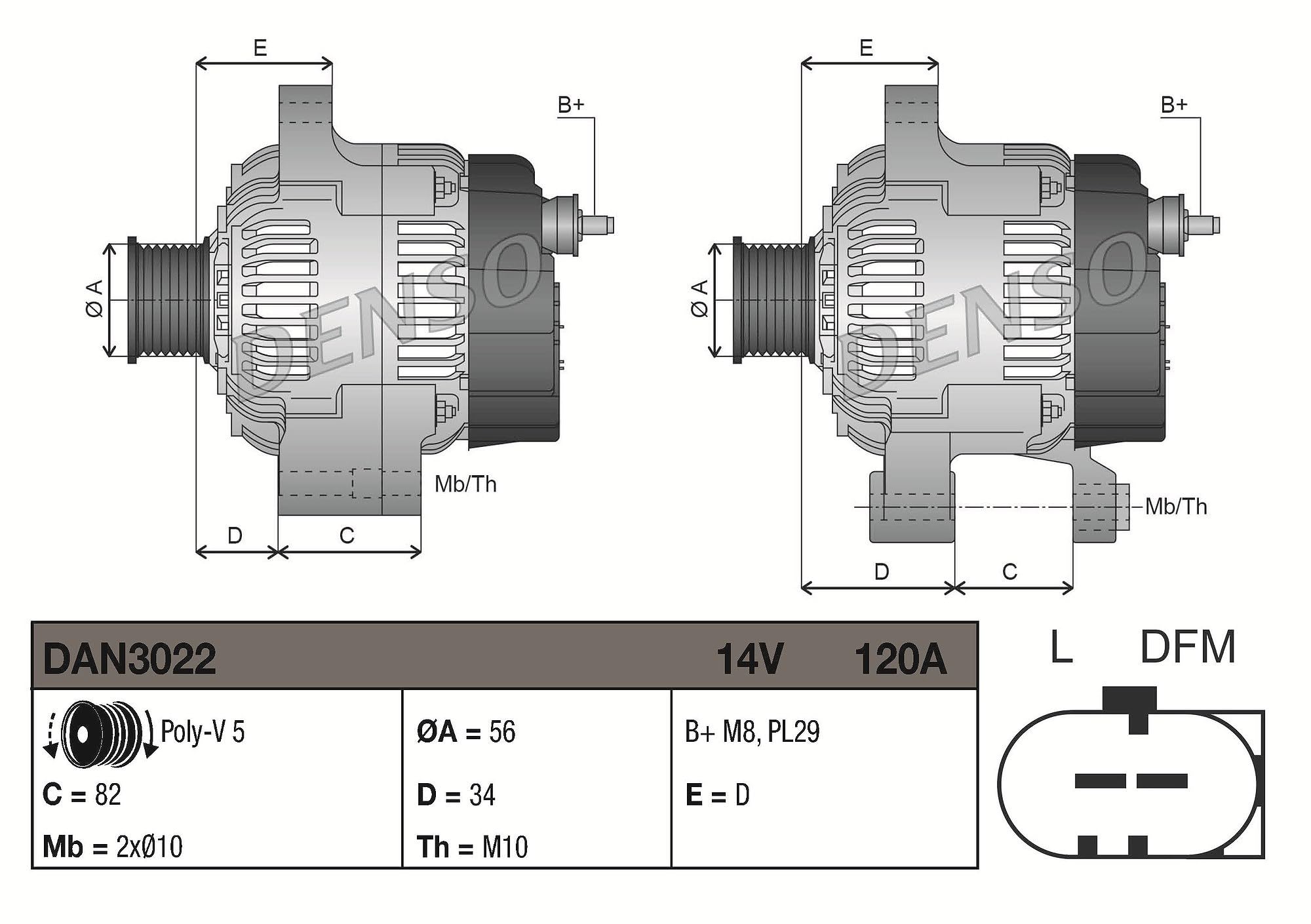 DENSO Alternatore DAN3022