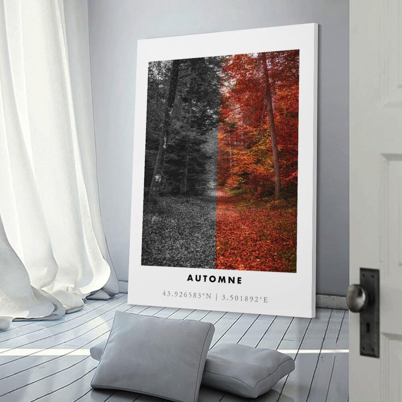 Junmoney Wall Art Print Autumn Forest Path(2), 24x36inch(60x90cm), for Living Room, Bedroom Or Home Office, Thoughtful Wall Decor for Art Lovers