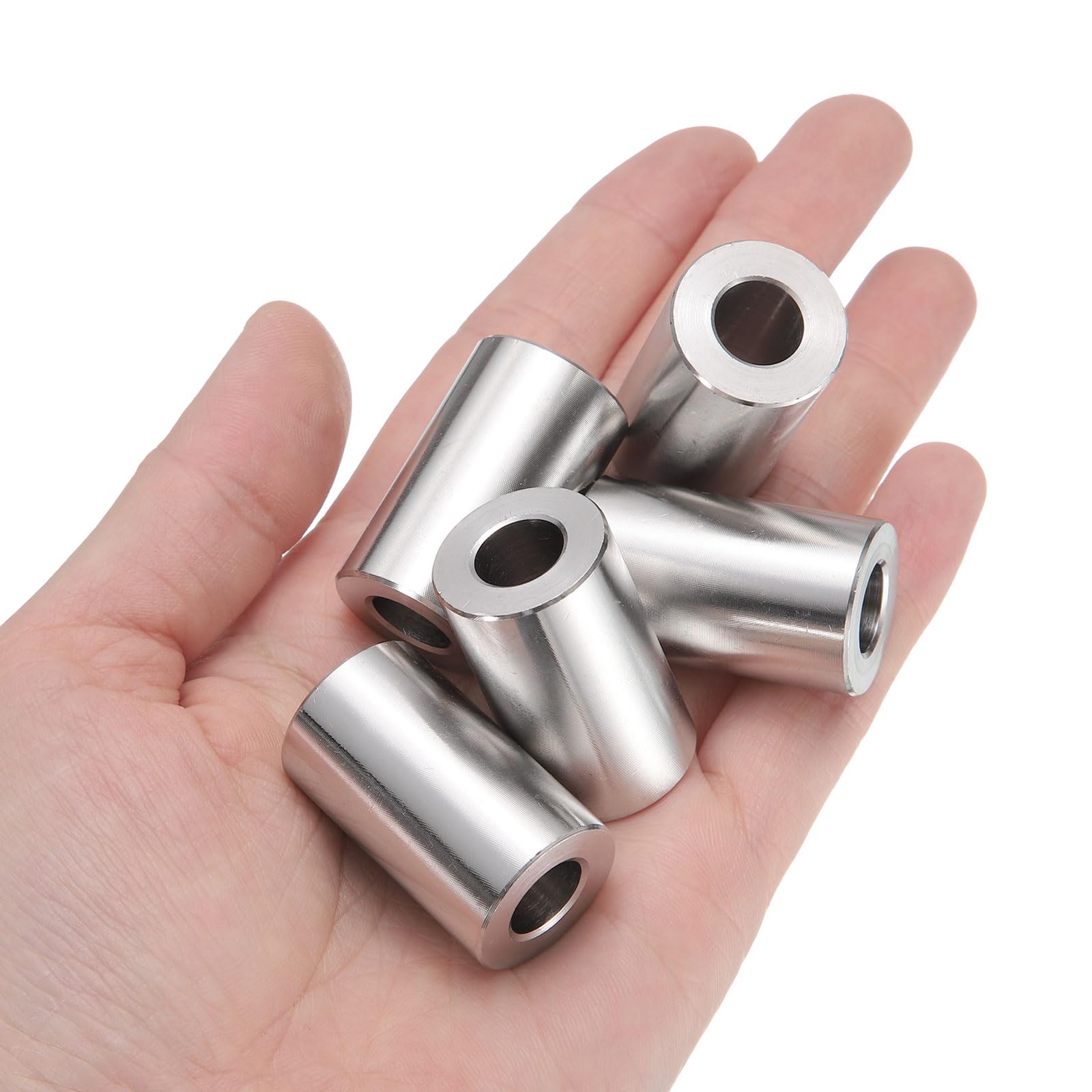 QUARKZMAN 25pcs Espaciador Inoxidable Acero 5/16" ID x 3/4" OD x 1-3/16" Longitud Casquillo de Tornillo Acabado Liso, Espaciador Metal Redondo para M8 Tornillos, Pernos y Varillas