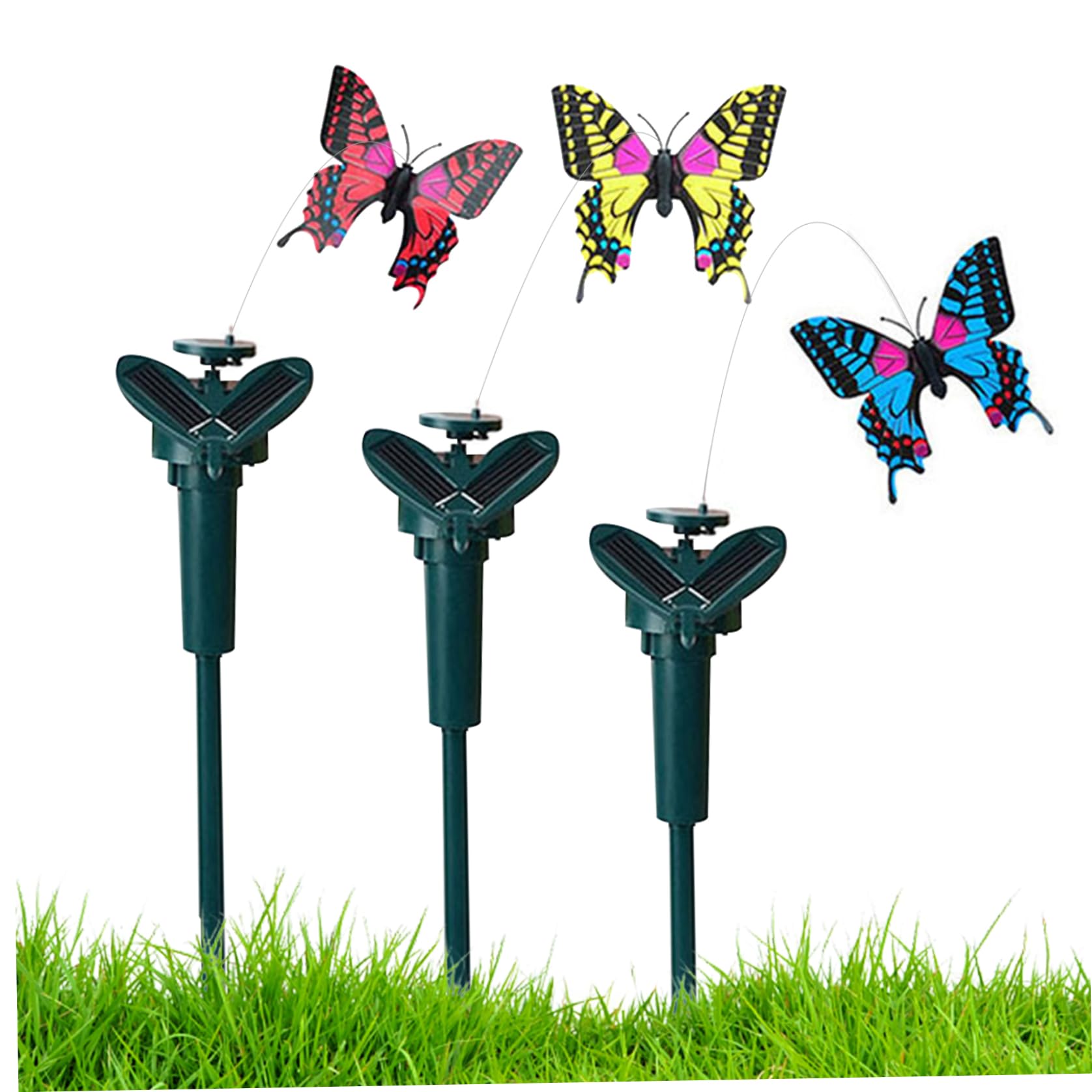 Awnsimfreien 3Pcs Butterfly Garden, Fluttering Solar Butterfly Solar Garden Decor Flying Butterflies Ornaments For Yard And Walkways, Random Color