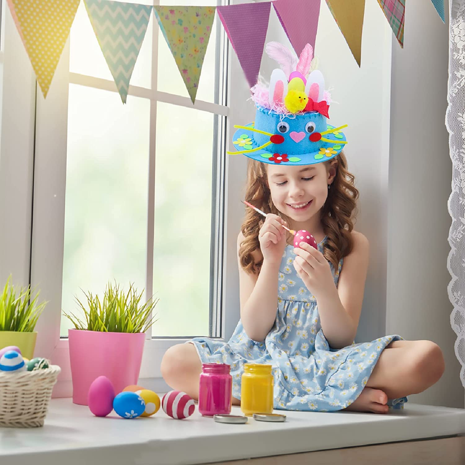 Party Hats Easter Bunny Hat Craft Easter DIY Craft Kit Handmade