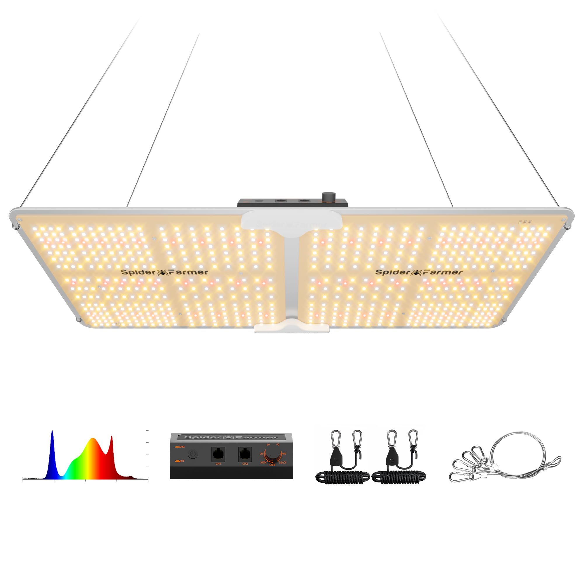 SF2000 200W LED Grow Light for Indoor Plants, Upgraded High Efficiency LEDs, Dimmable Full Spectrum High PPFD, Deep Penetration for Seed Starting/Vegetables/Bloom in 2x4 Grow Tent