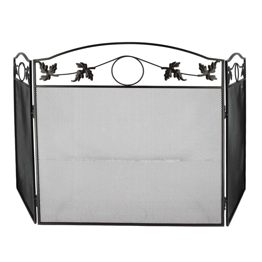 Grille de protection cheminée - Pare feu cheminée - Pliable 3 panneaux - Longueur 131cm - Hauteur 73cm - Acier - Décoratif