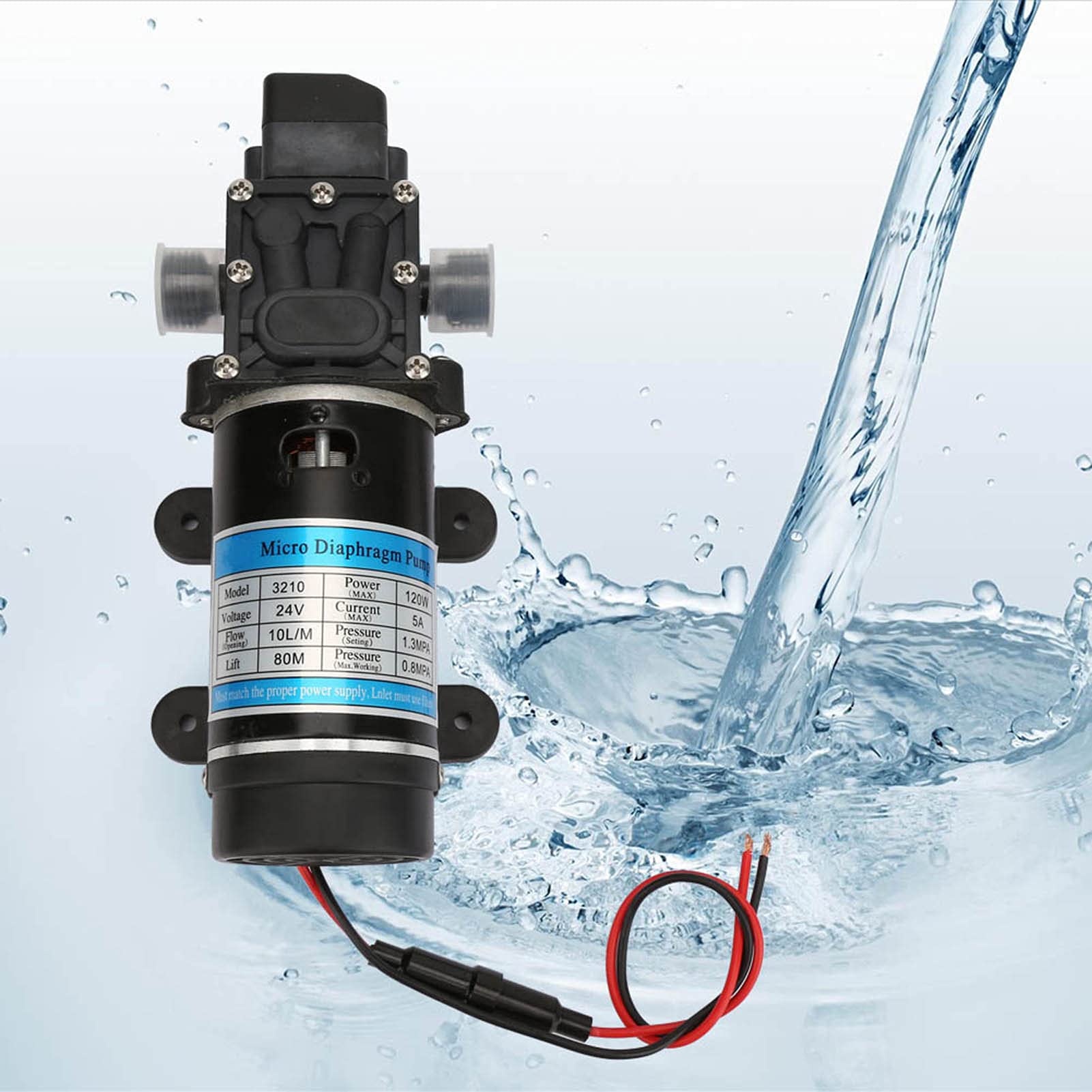 Amazon | ダイヤフラムポンプ 高性能 12V/24V 給水ポンプ 自吸式 高压