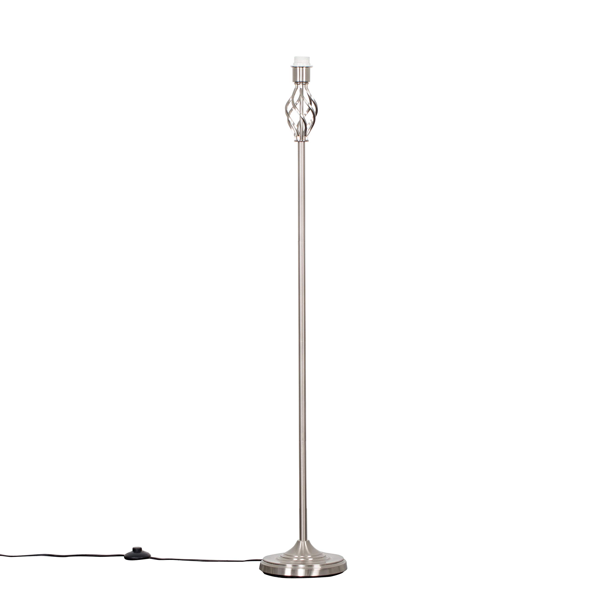 MiniSun | Traditional Style Satin Nickel Barley Twist Floor Lamp Base | Floor Lamps & Torchieres, Home Décor, Improvement & Lifestyle Essential