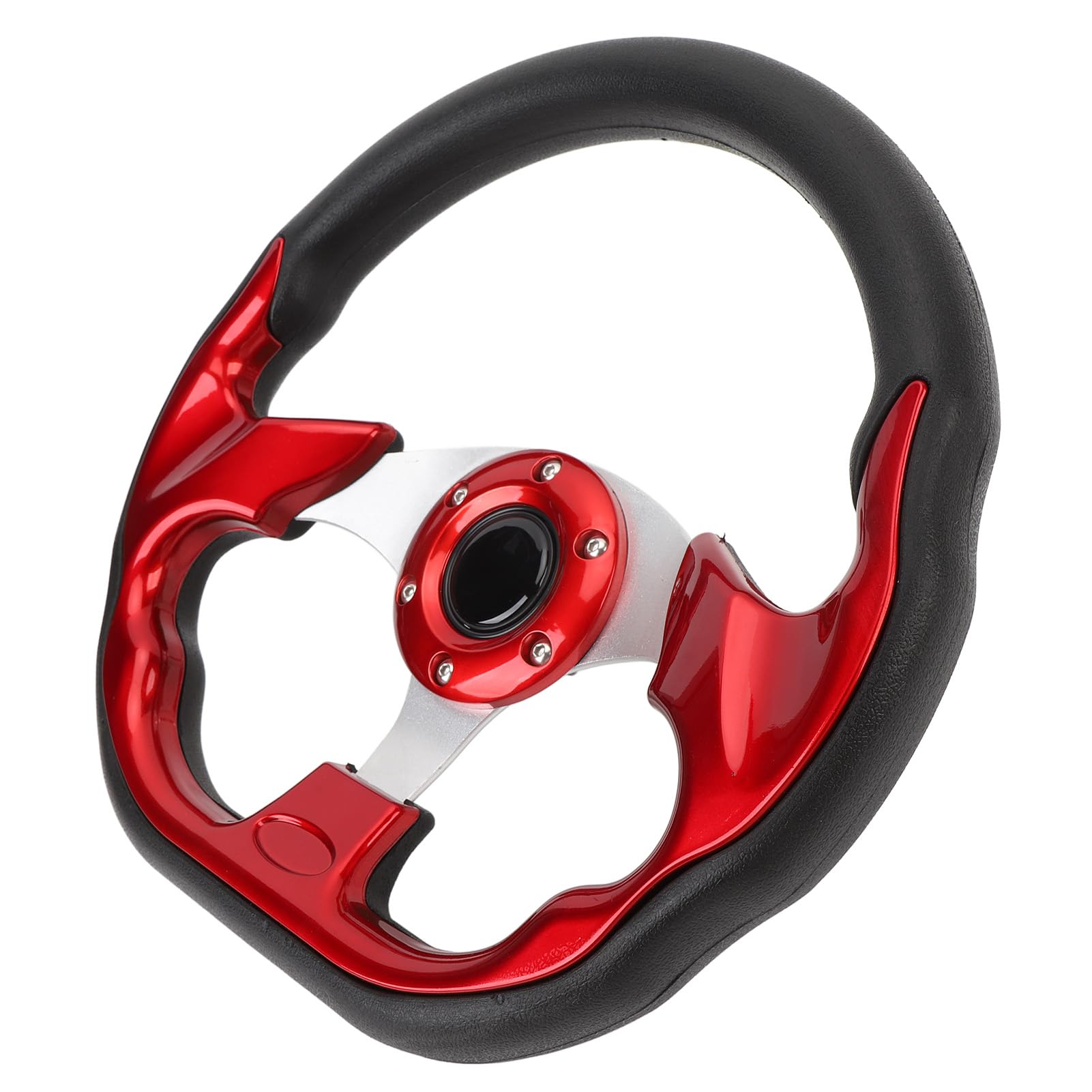 13-Zoll-Sportlenkrad Im Rennstil mit Verbessertem Grip, für Pumaterial, Leichtgängiger Handhabung, Einfacher Installation, Geeignet für die Meisten Fahrzeuge und Rennwagen, für (Rot)