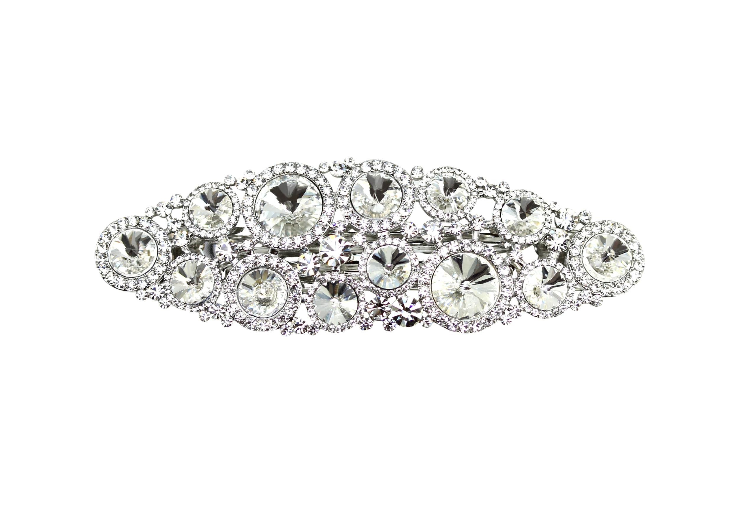 Faship Gorgeous Clear Premium Rhinestone Crystal Hair Barrette Clip