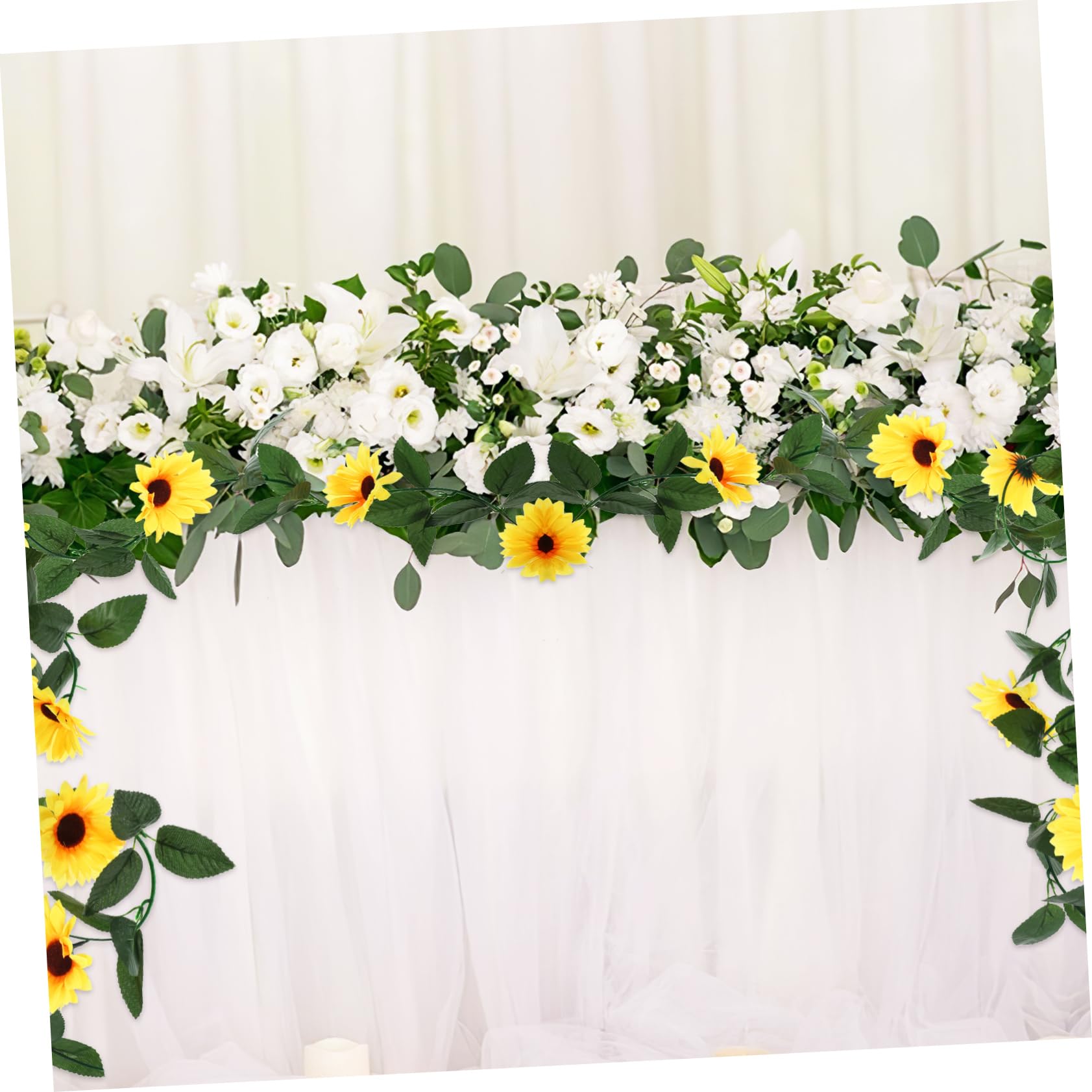 Cabilock Guirnaldas de Girasoles Artificiales 5 Piezas de Plástico Amarillo