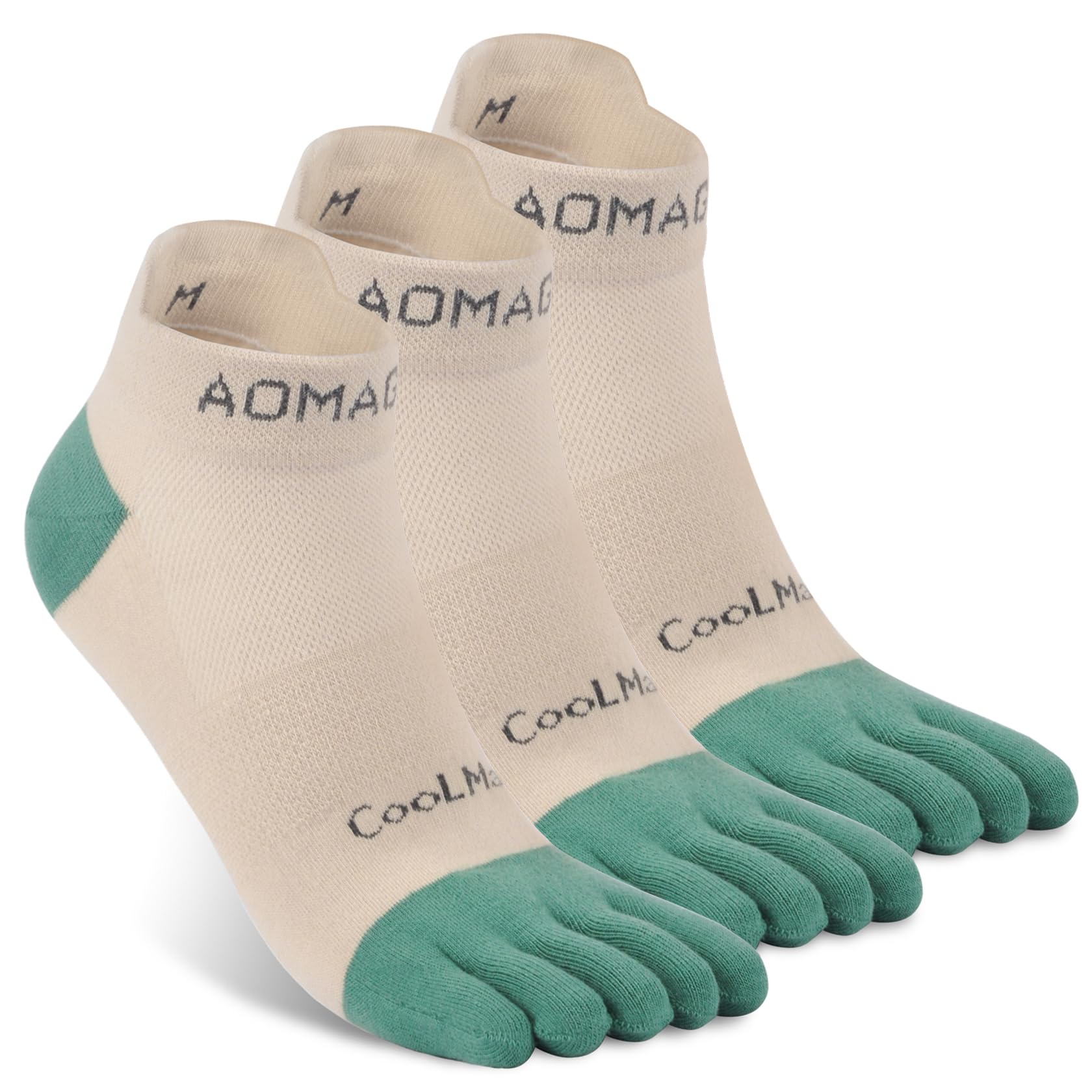 Toe Socks for Men and Women Athletic Running Coolmax Five Finger Ankle/Quarter Socks Breathable Lightweight, 3 Pairs