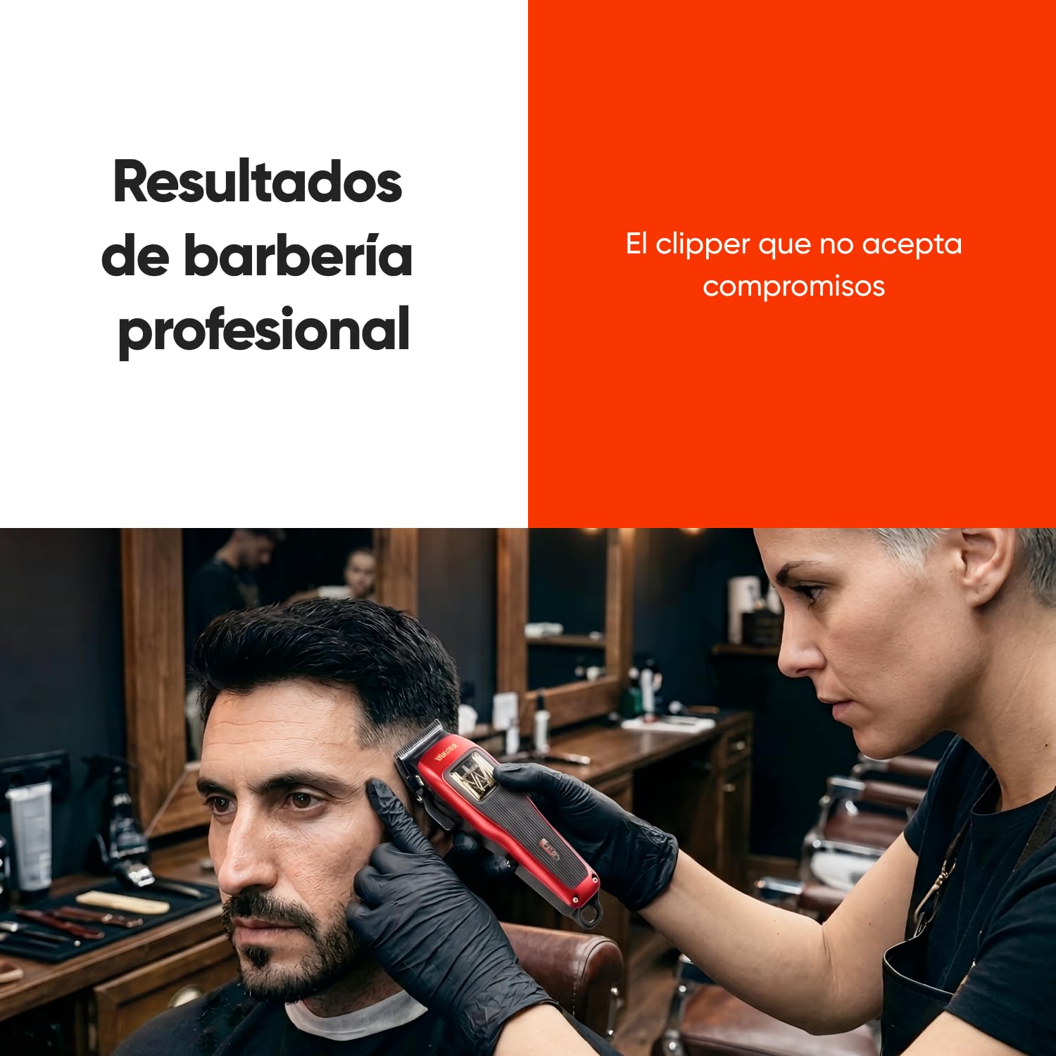 Cortapelos Hombre Profesional WMARK X1 - Maquina Cortar Pelo Motor Maglev 10.000 RPM, Cuchillas DLC Zero-Gap, Batería 150 min, USB-C, 6 Guardas, Hair Clipper