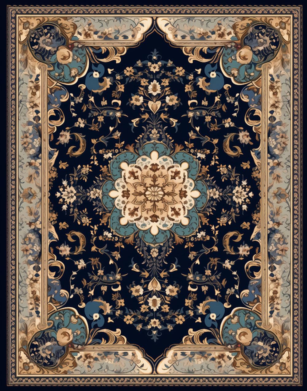 Tapis de salon flanelle vintage pour sublimer l'espace canapé et table basse