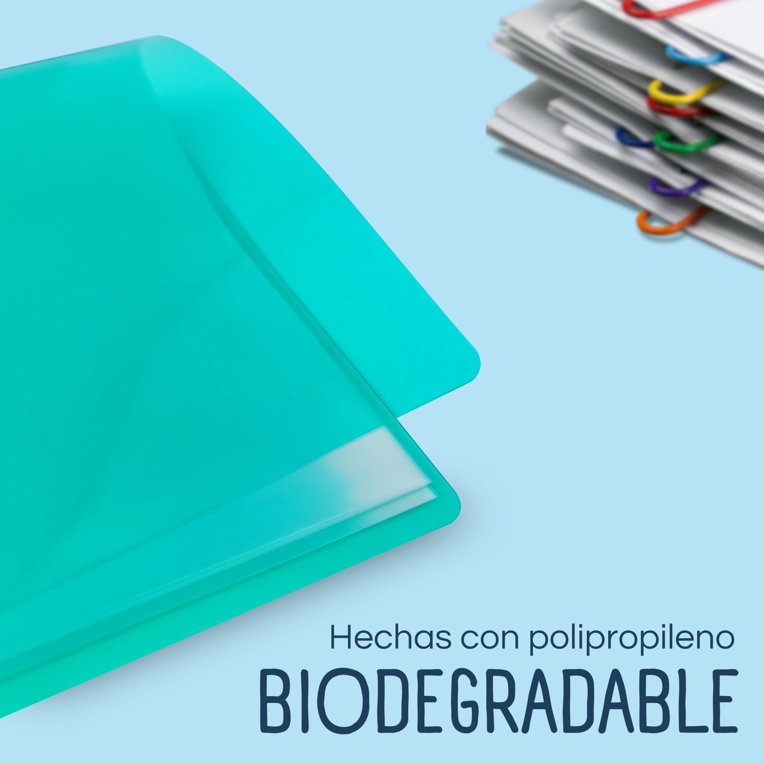 RAYLU PAPER - A5 Document Folder 100% Biodegradable Polypropylene 20 Clear Document Sleeves (A5, 20 Pockets, Green) - Image 4