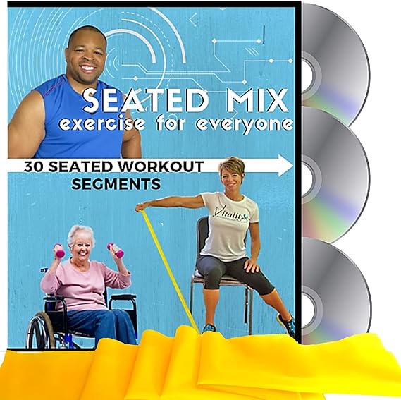 SEATED MIX CHAIR EXERCISE FOR SENIORS 3 DVDs + 30 Exercise Segments