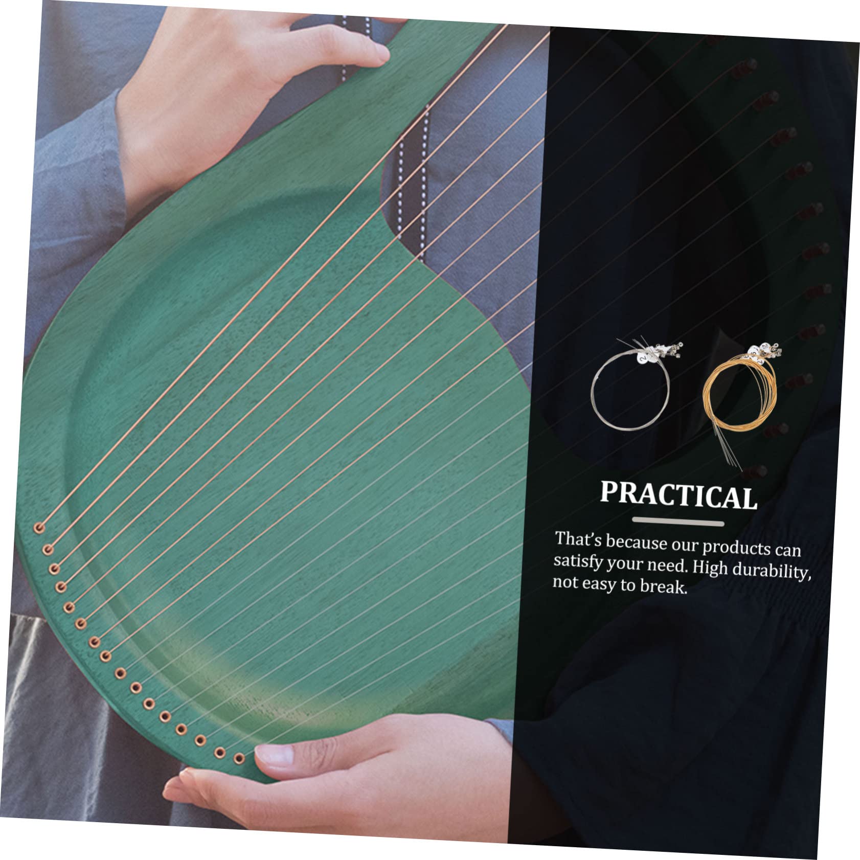 ibasenice 5sätze Lyra Saiten Stimmungsfähige Ersatzsaiten Für Lyra Robuste Metallsaiten Musikzubehör Für Anfänger Und Profis Für Harmonischen Und Einfache Installation