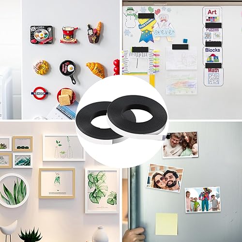 Miniatura 7 de DIYMAG Cinta magnética, 10 pies x 12 pulgadas, 3 rollos de tira magnética fuerte con rollo de cinta magnética flexible autoadhesiva para