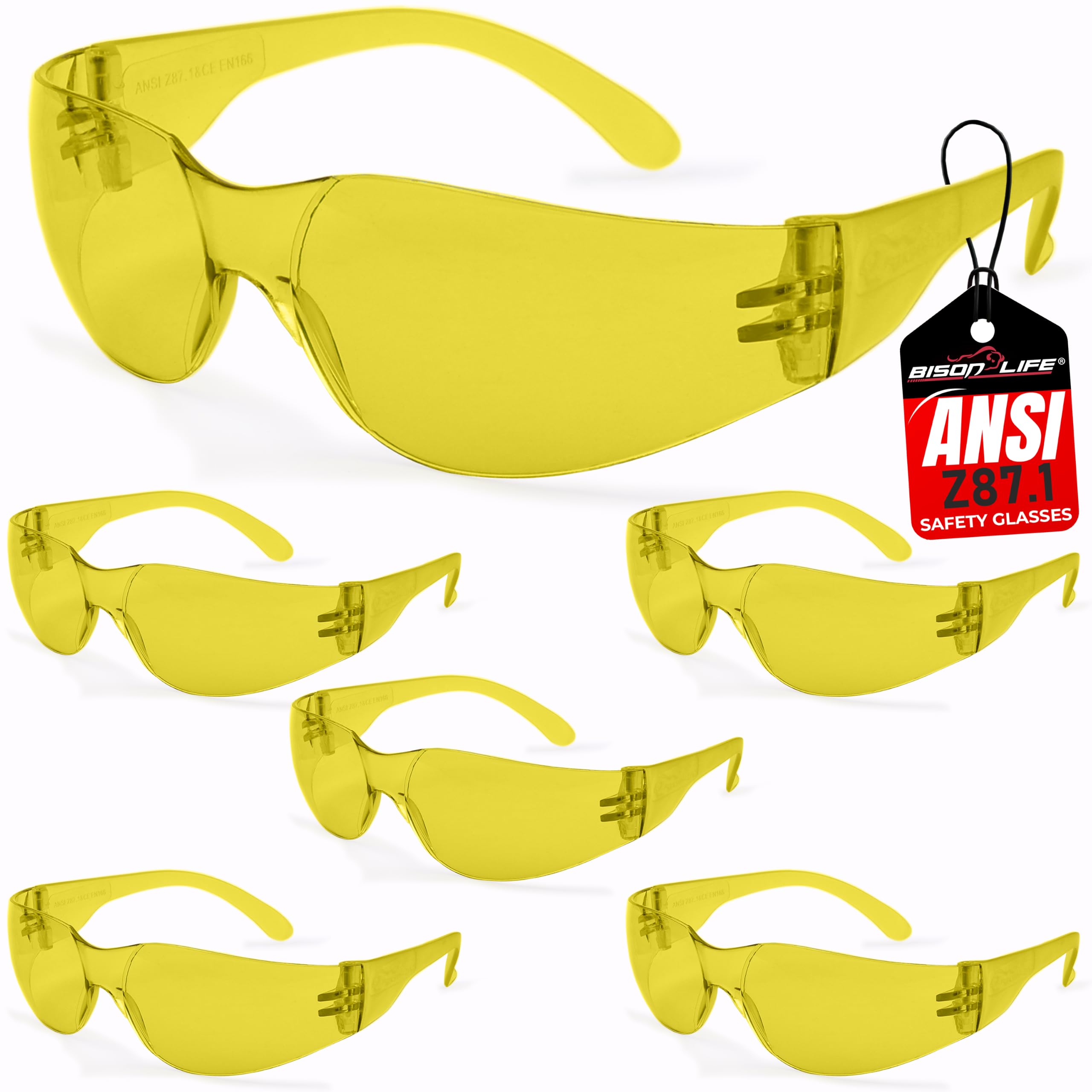 BISON LIFE Clear Safety Glasses for Men & Women, ANSI Z87.1 Certified,12Pk — Amazon image 24