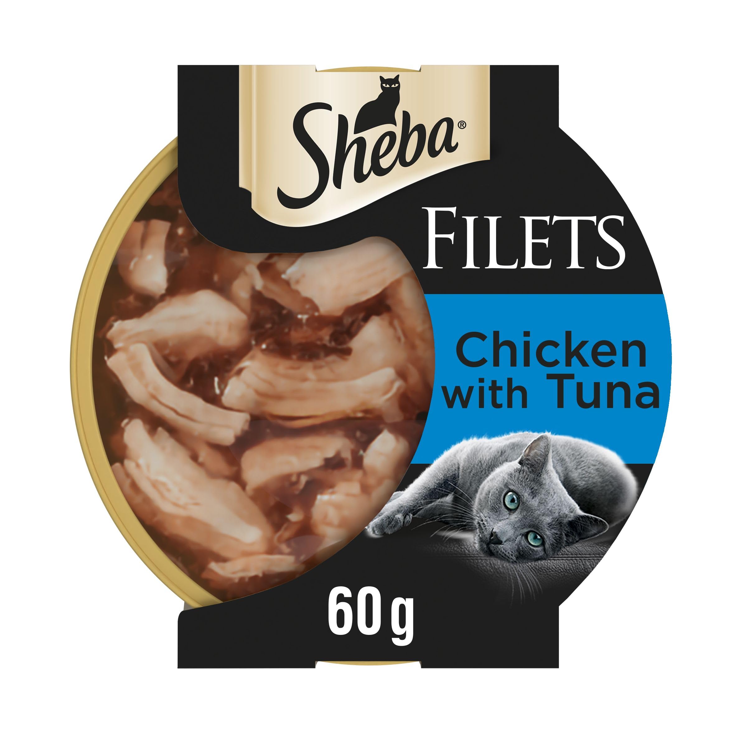 Sheba Fillets Cat Food Tray with Chicken and Tuna (MSC) in Gravy 2x16x60g