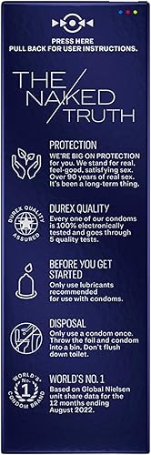 Miniatura 25 de Condones de látex natural intenso de Durex Performax, ultra finos, corrugados, hechos con lubricante para retardar.