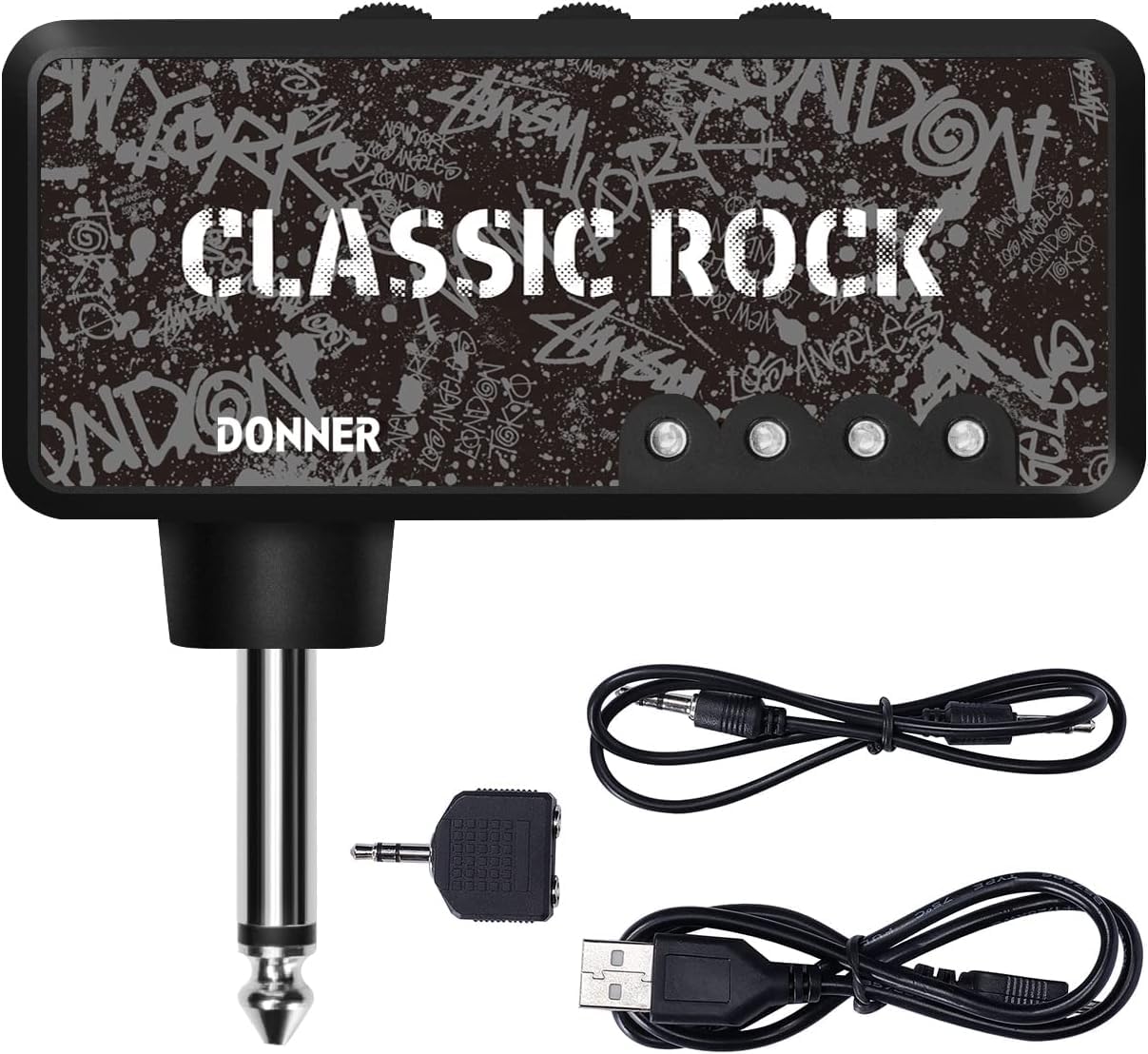 Donner Classic Rock Pocket Mini Guitar Headphone Amp, Ricaricabile USB, Portatile
