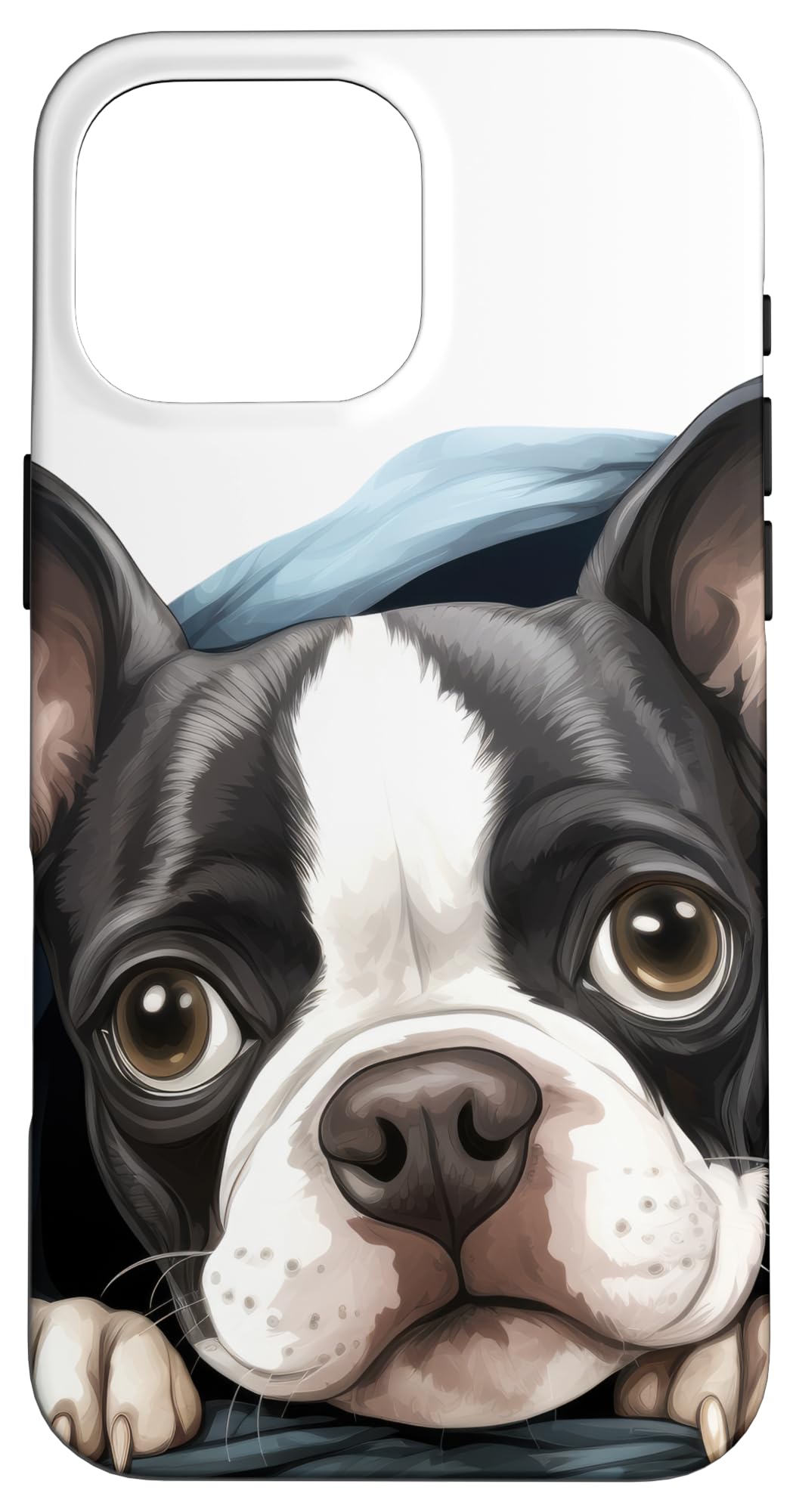 Dog Breed Puppy Boston Terrier in Cuddling Mood Case for iPhone 16 Pro Max
