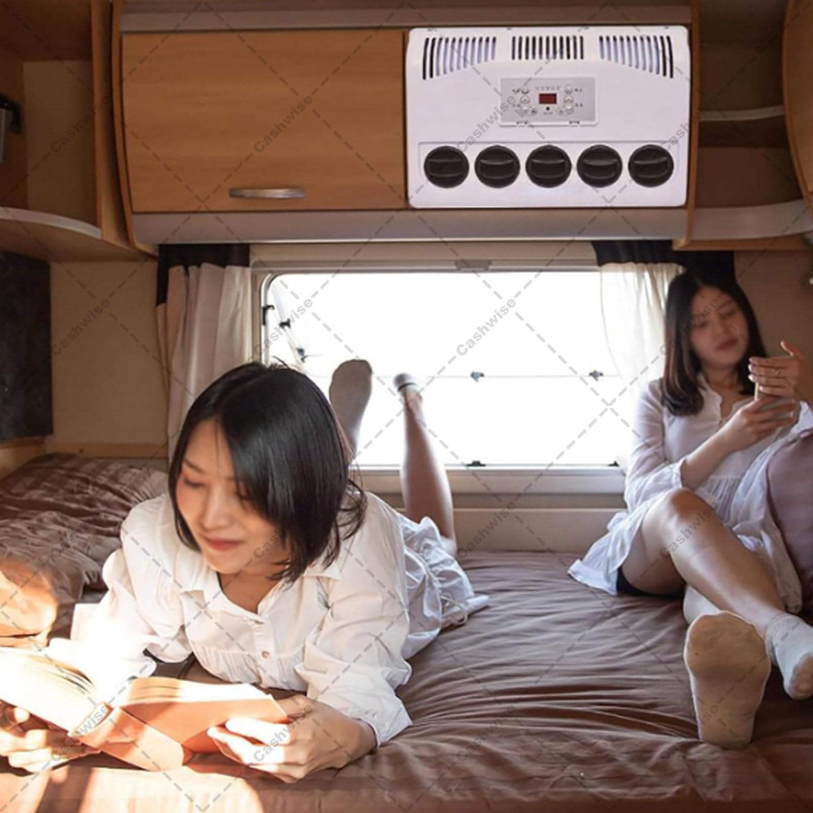 Condizionatore d'aria split per camper, unità di climatizzazione elettrica per camion, climatizzatore per cabina camion, raffreddamento rapido e silenzioso, unità di climatizzazione split Black-12V