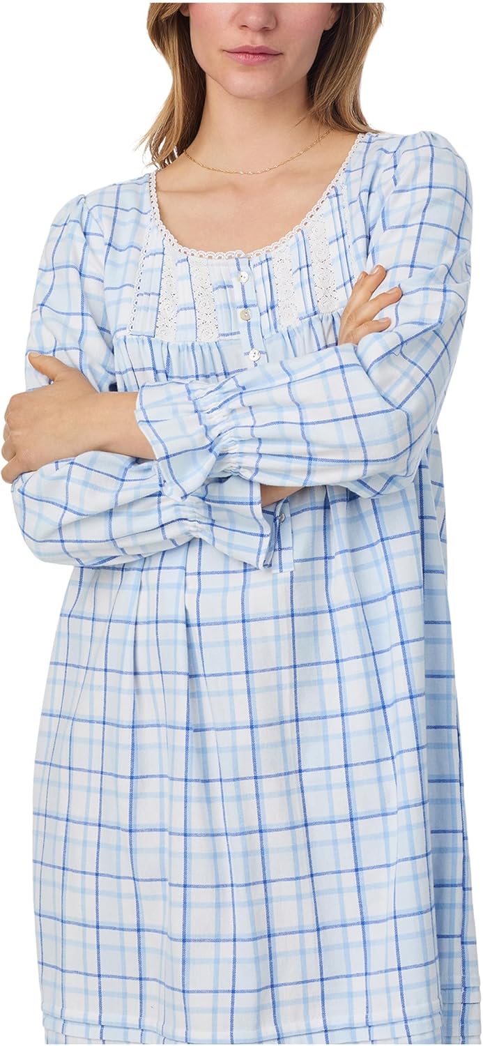 Eileen West womens Cotton Flannel Long Sleeve Waltz Nightgown - Image 3